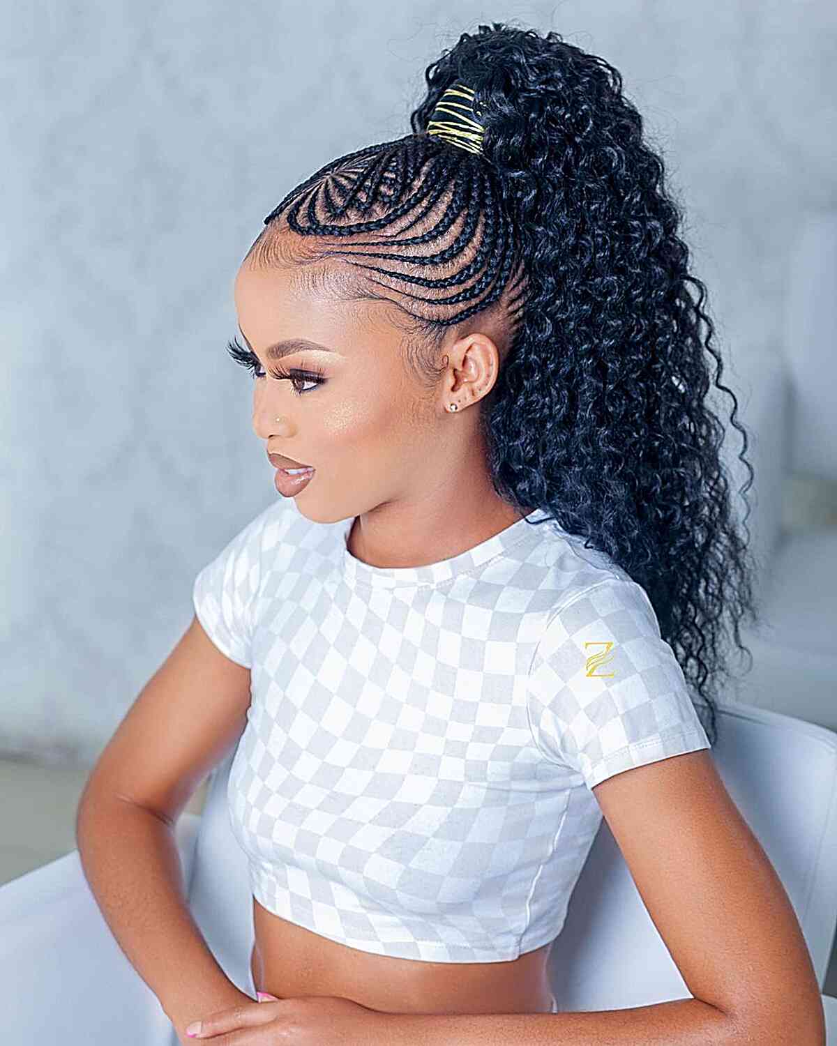 Elegant Ghana Twist in a High Ponytail