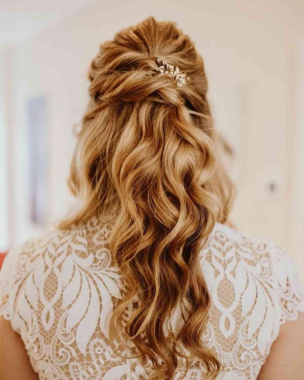 Half braided half updo hairstyle