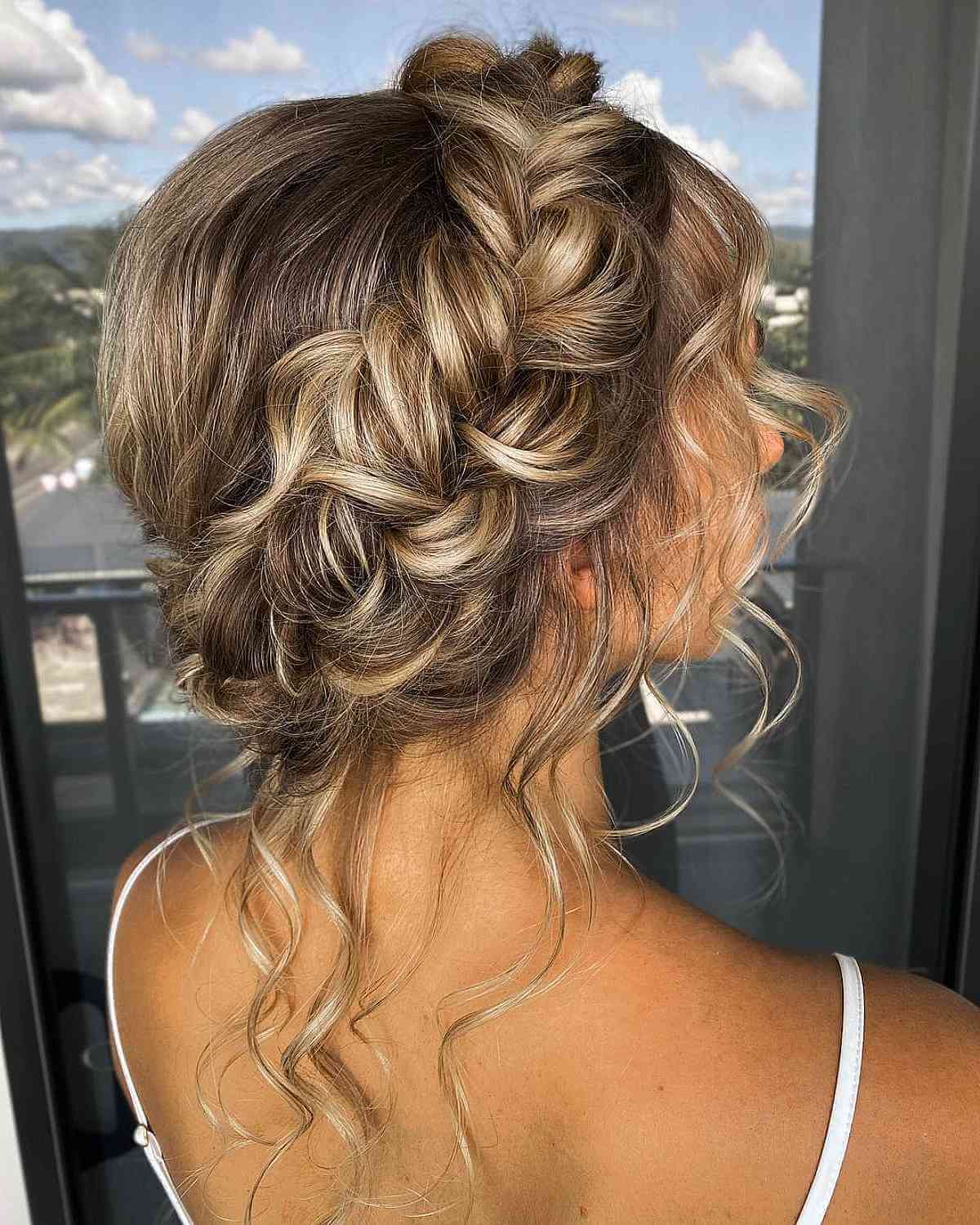 Chic Formal Chignon Halo Braid