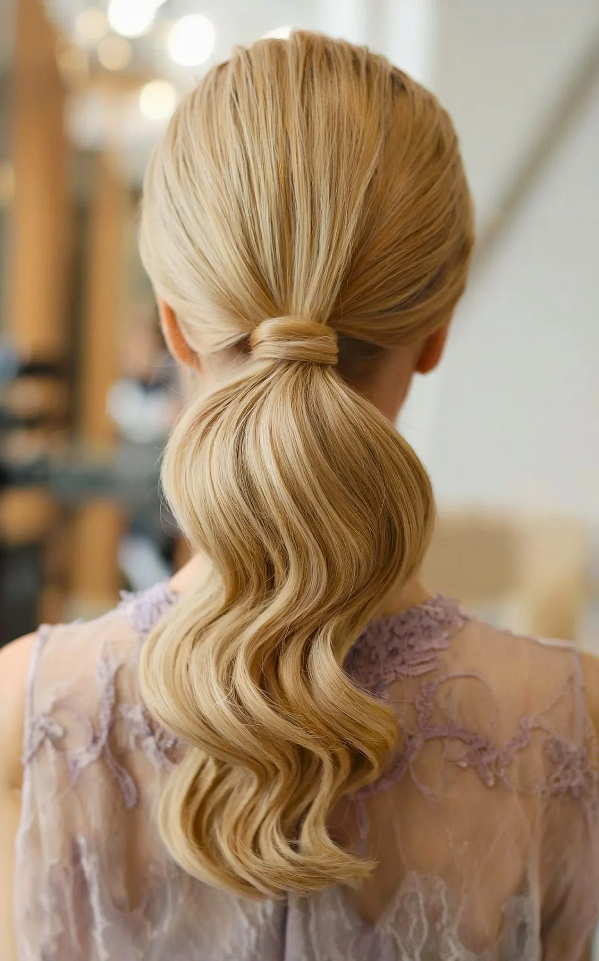 Elegant Hollywood Wave Ponytail for Prom Night