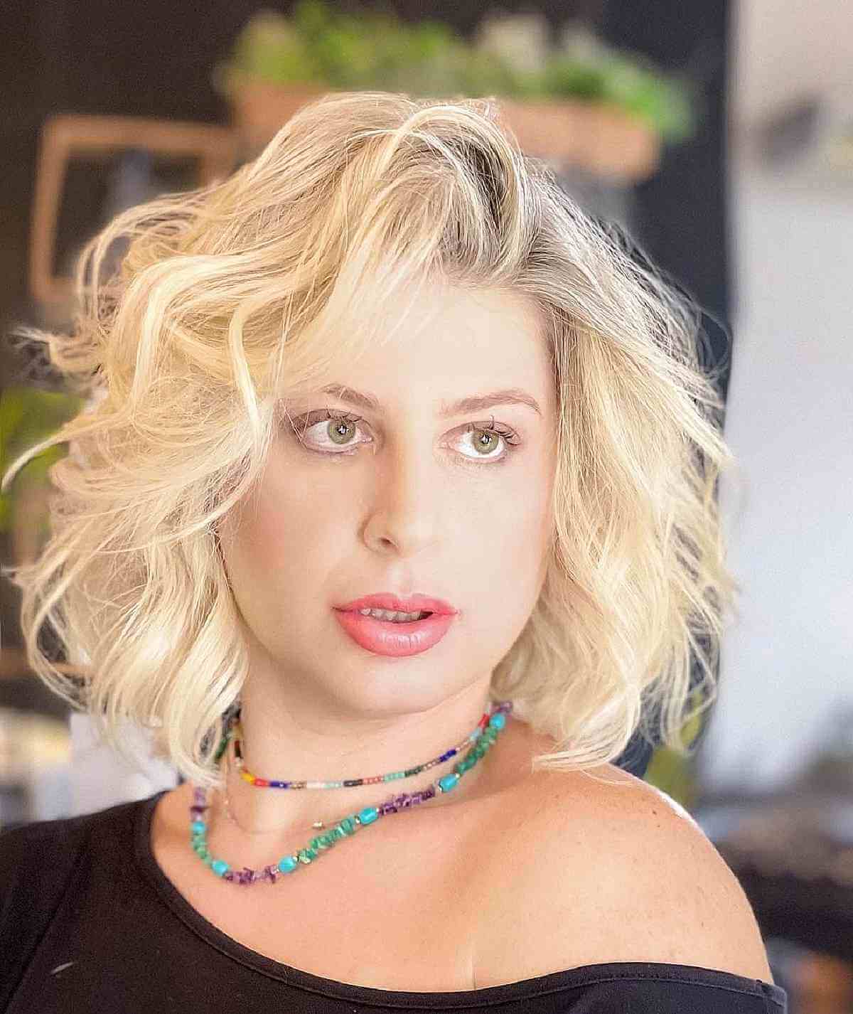 Elegant Layered Bob with Luscious Waves