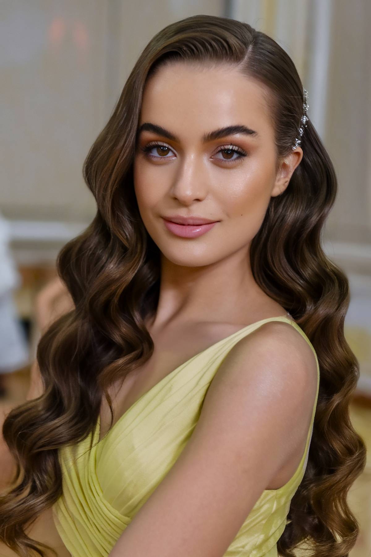Elegant hairstyle for prom with long hair