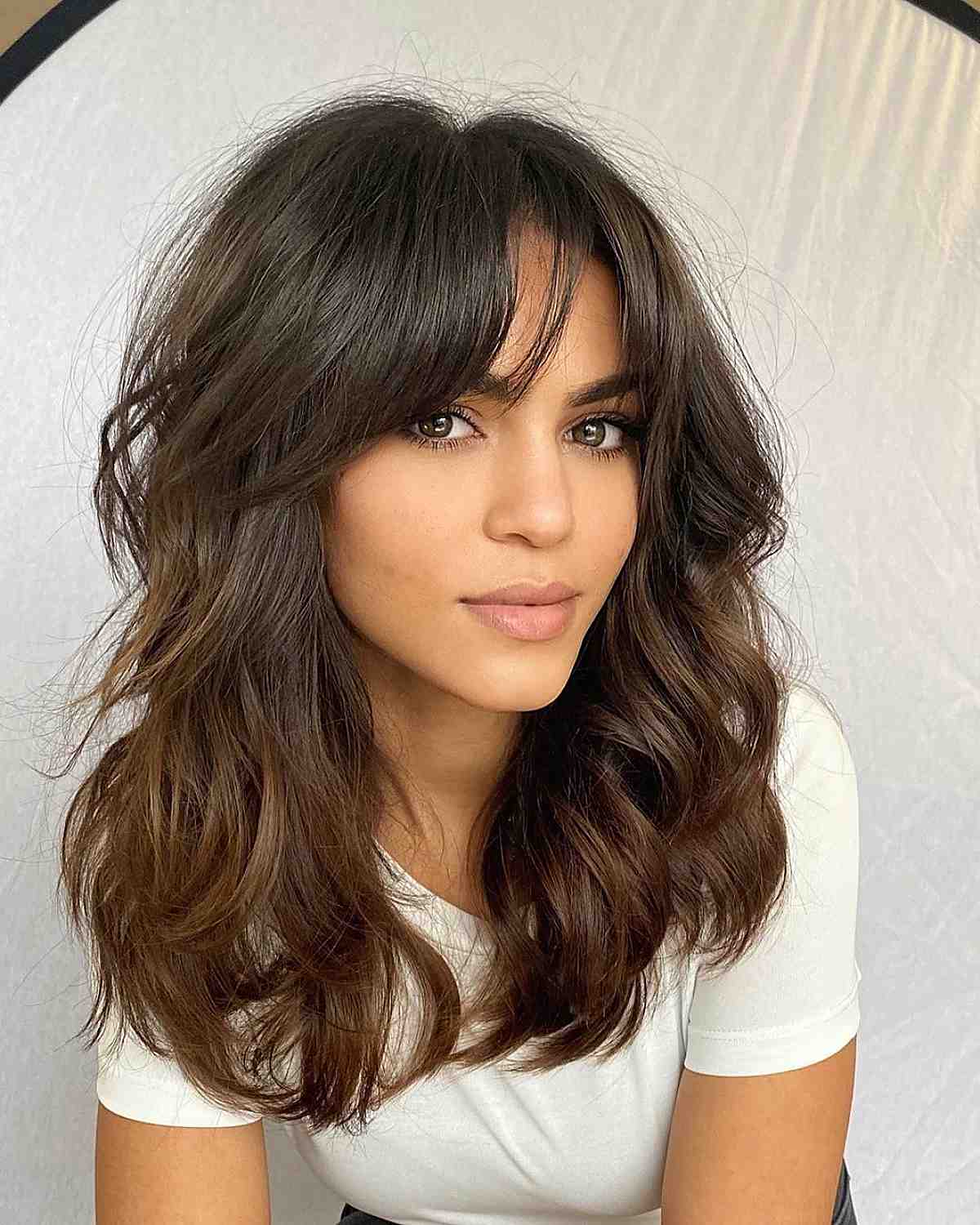 Chic Long Side-Swept Wispy Fringe