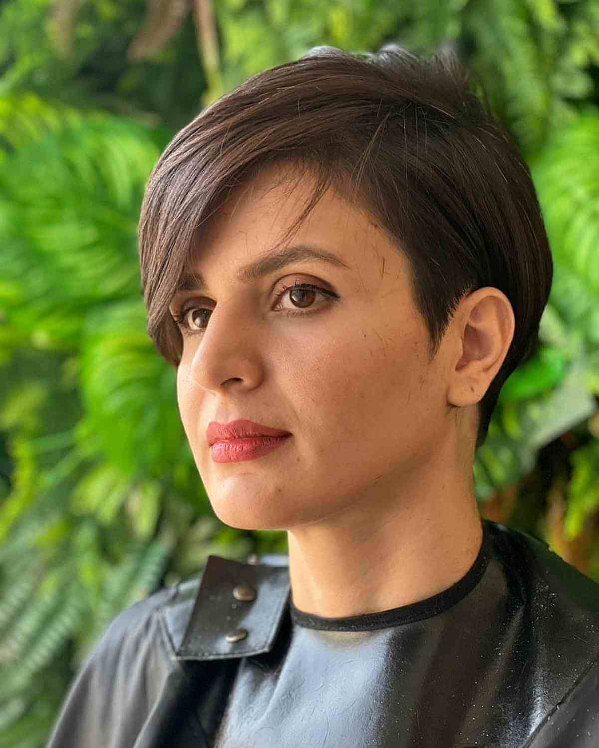 Ear-Length Elegant Long Tapered Pixie for Women Above 40