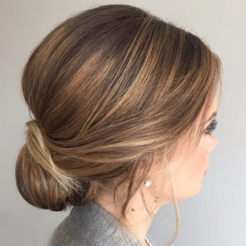 Elegant Low Textured Chignon hairstyle