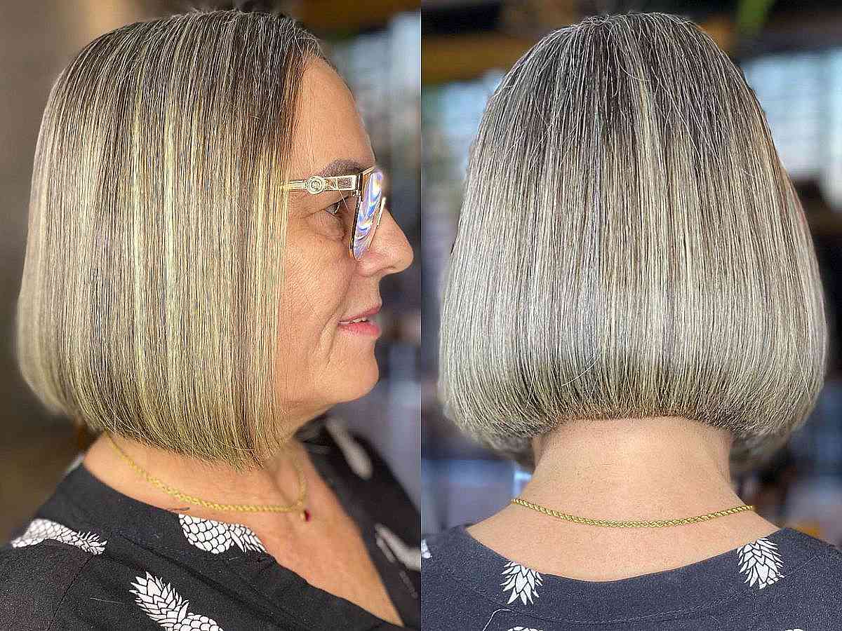 Elegant Neck-Length Hairstyle for Mature Women