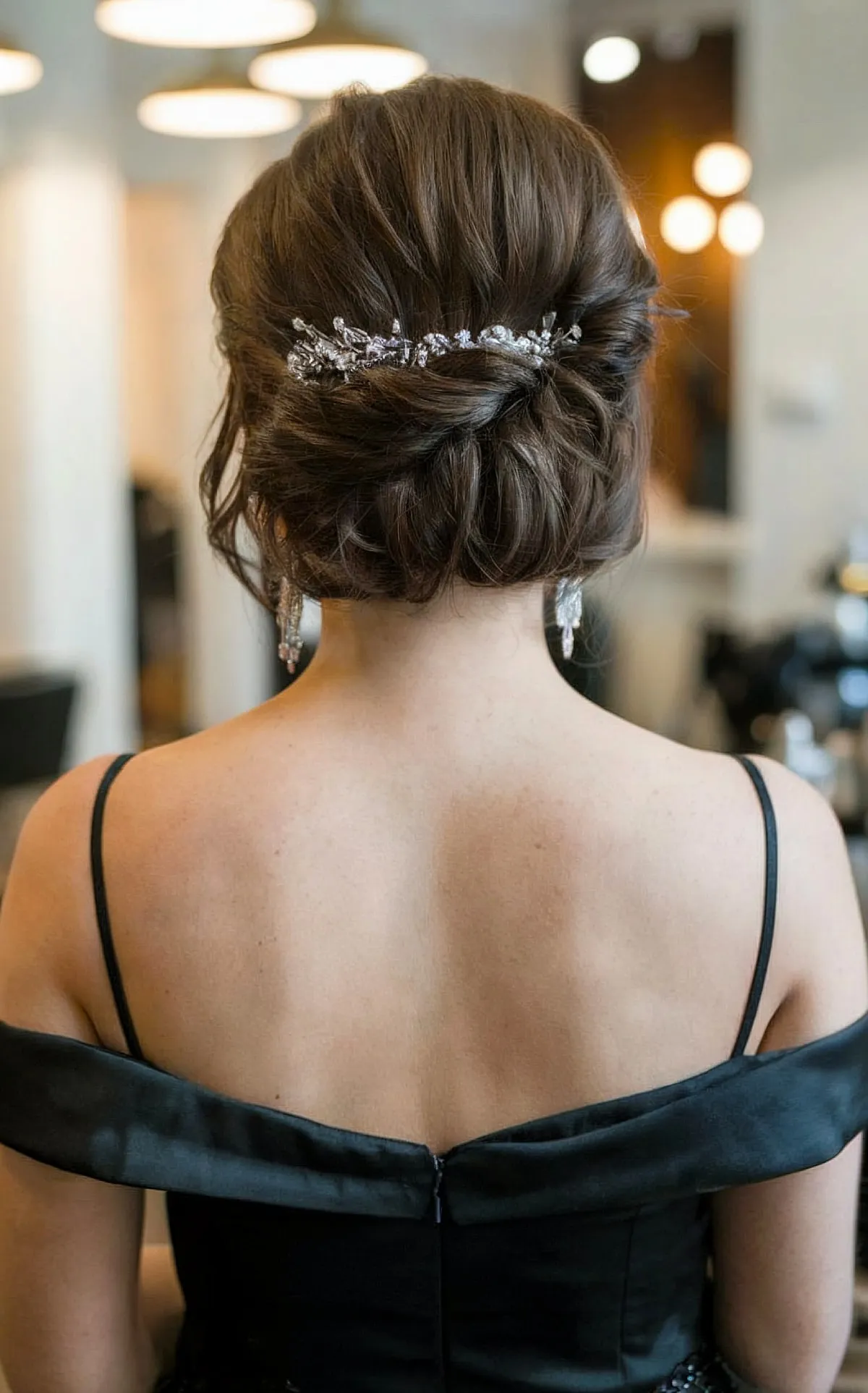 Elegant Pinned Prom Updo