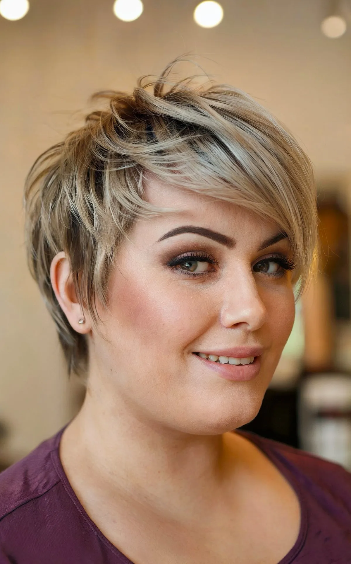 Elegant Pixie Haircut for Women with Fuller Faces