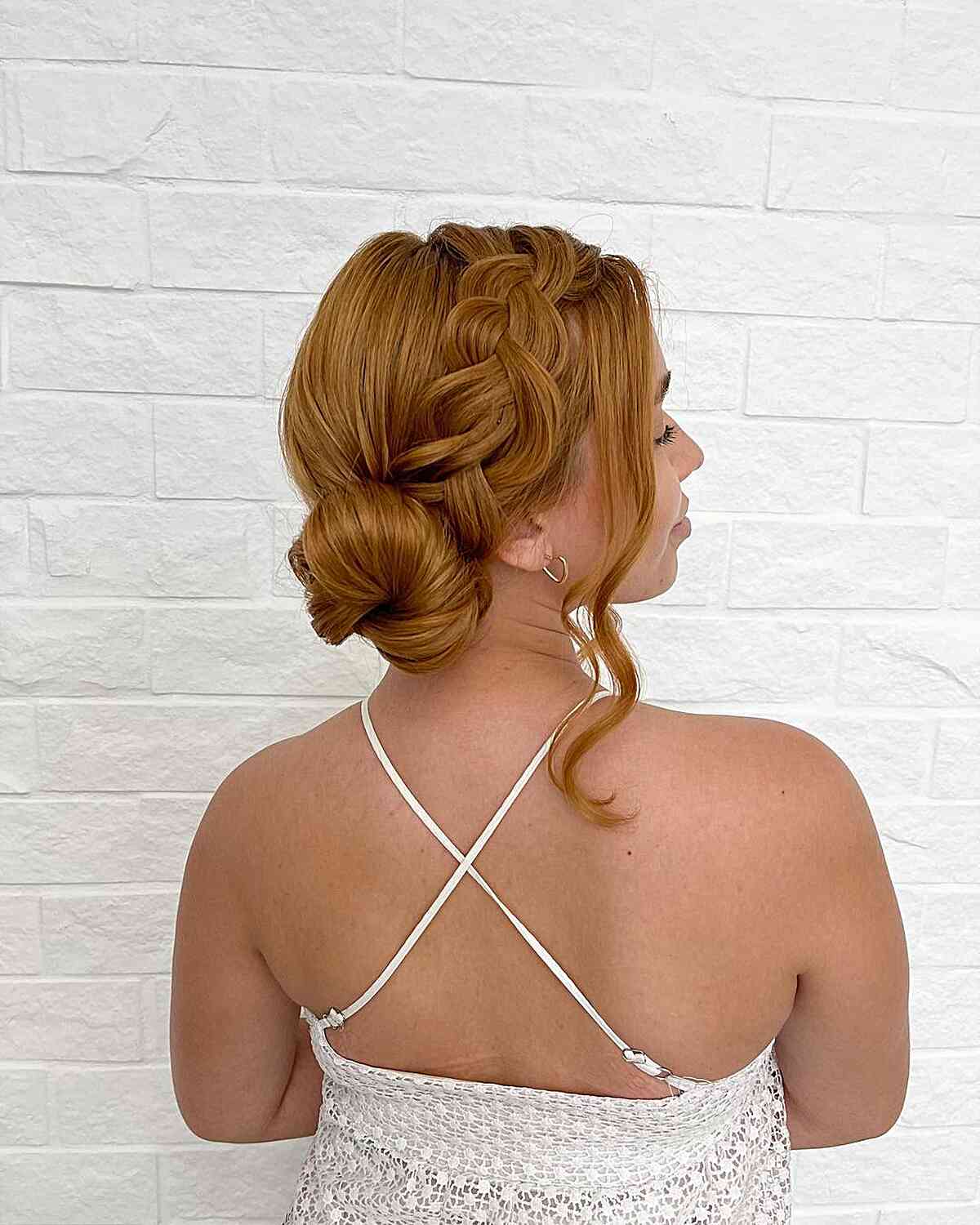 Stylish Updo Side Bun and Bold Braid for Long Hair