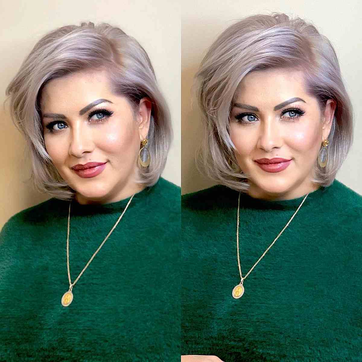 Elegant Side Part and Blowout Look for Fine Hair and Chubby Faces