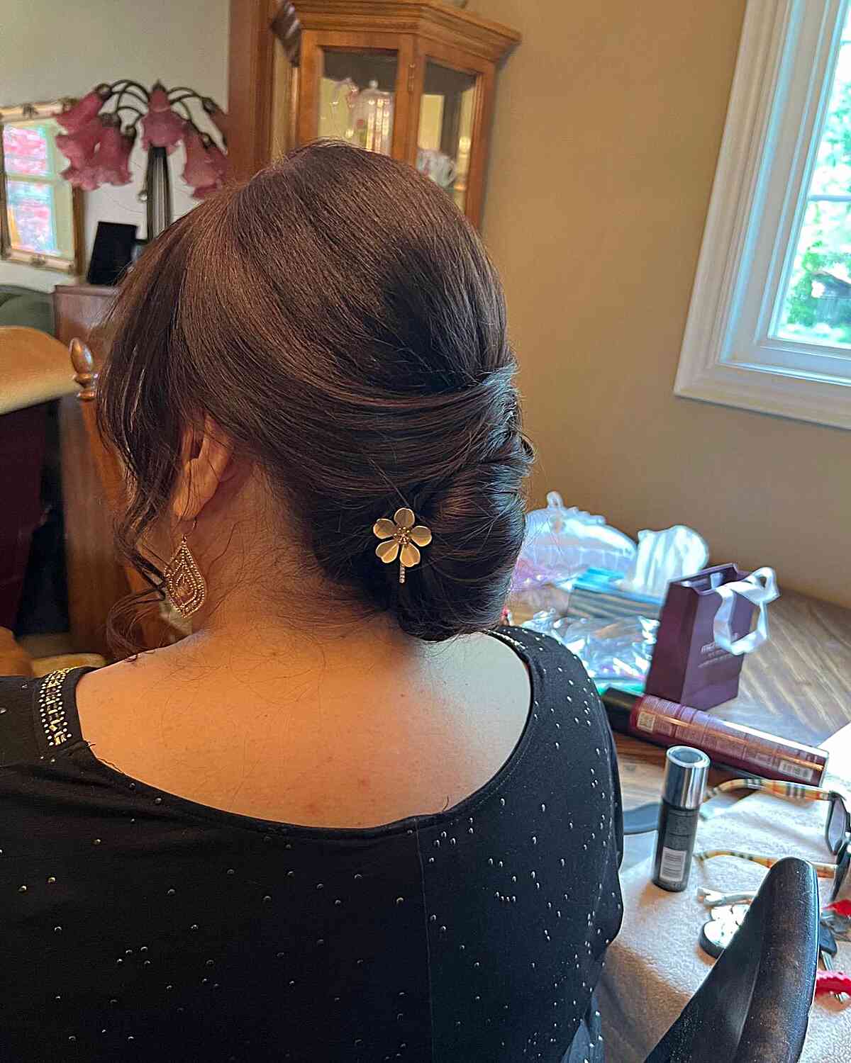 Soft Chignon French Knot for Mother of the Bride