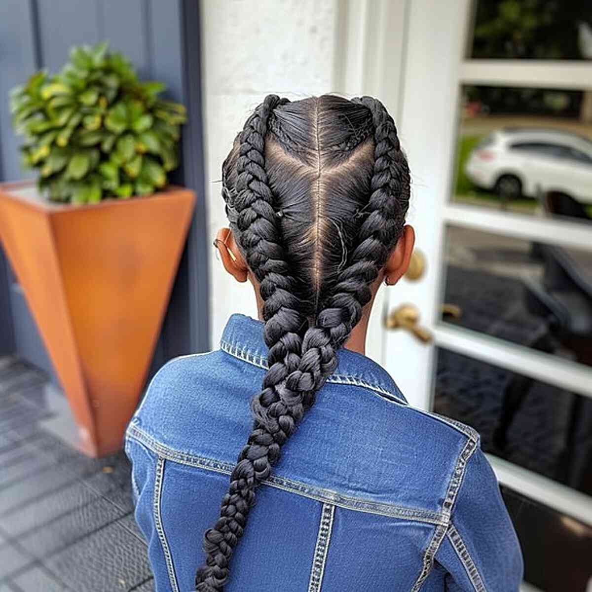 Elegant two-strand Ghana braids