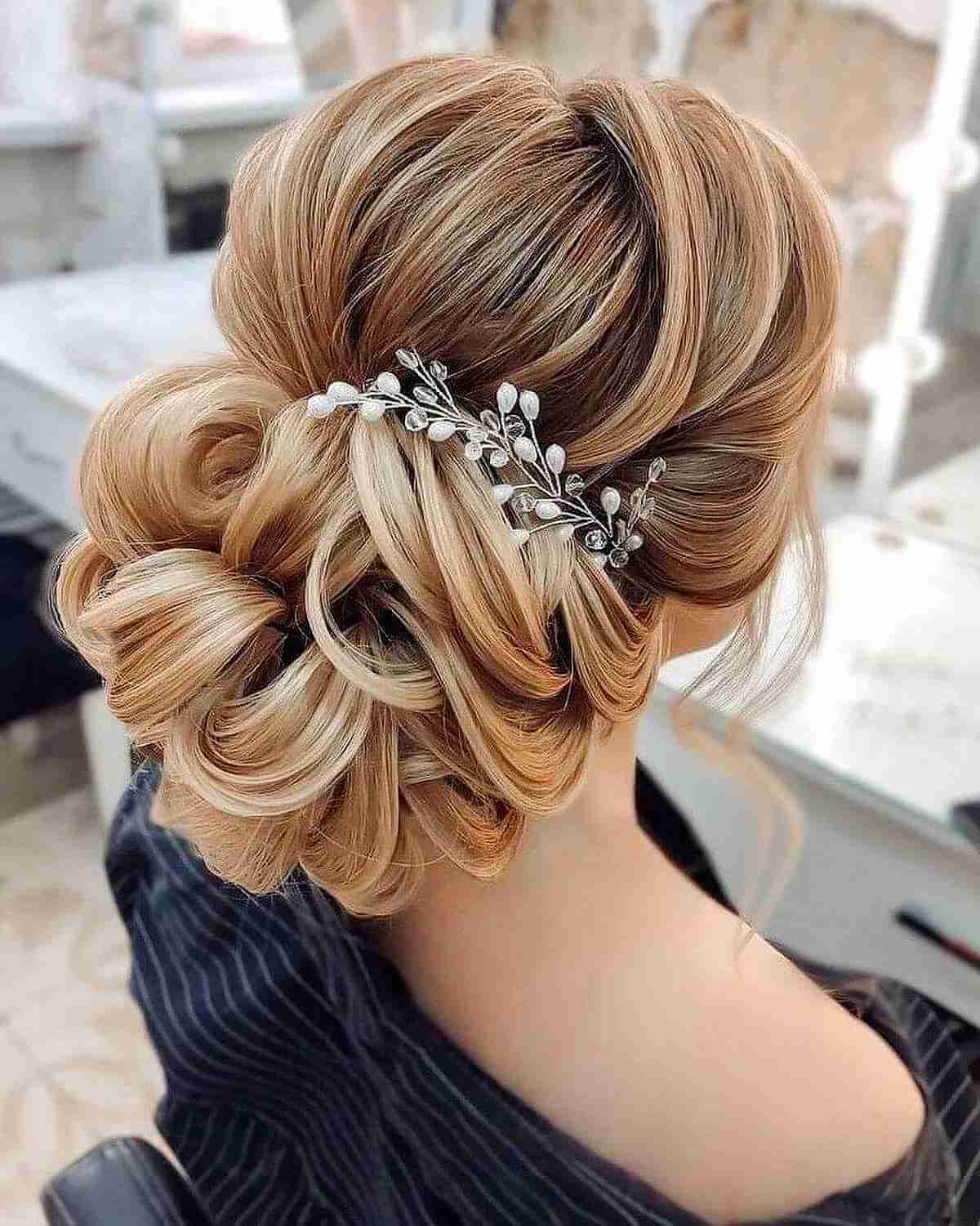 Elegant Wedding Updo for Longer Hair