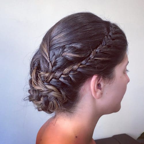 Elegantly Simple Micro Braided Updo