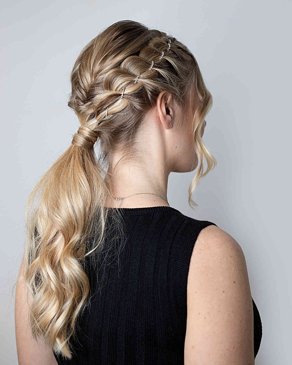 Charming Low Ponytail with Braids