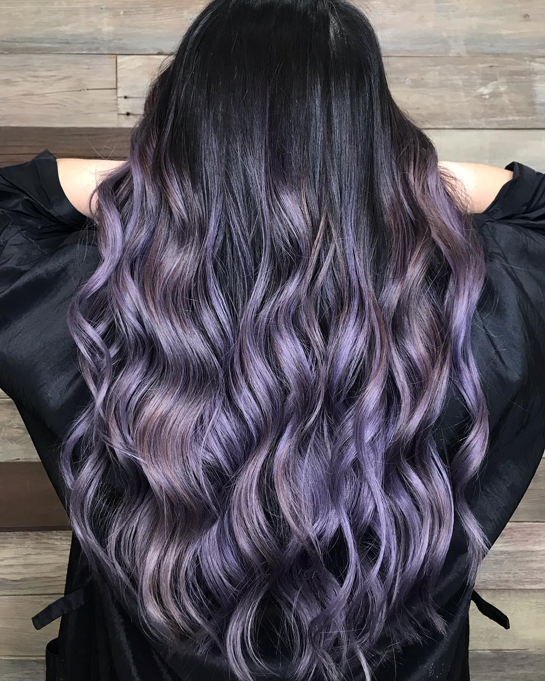 Enchanting Black to Lavender Purple Ombre