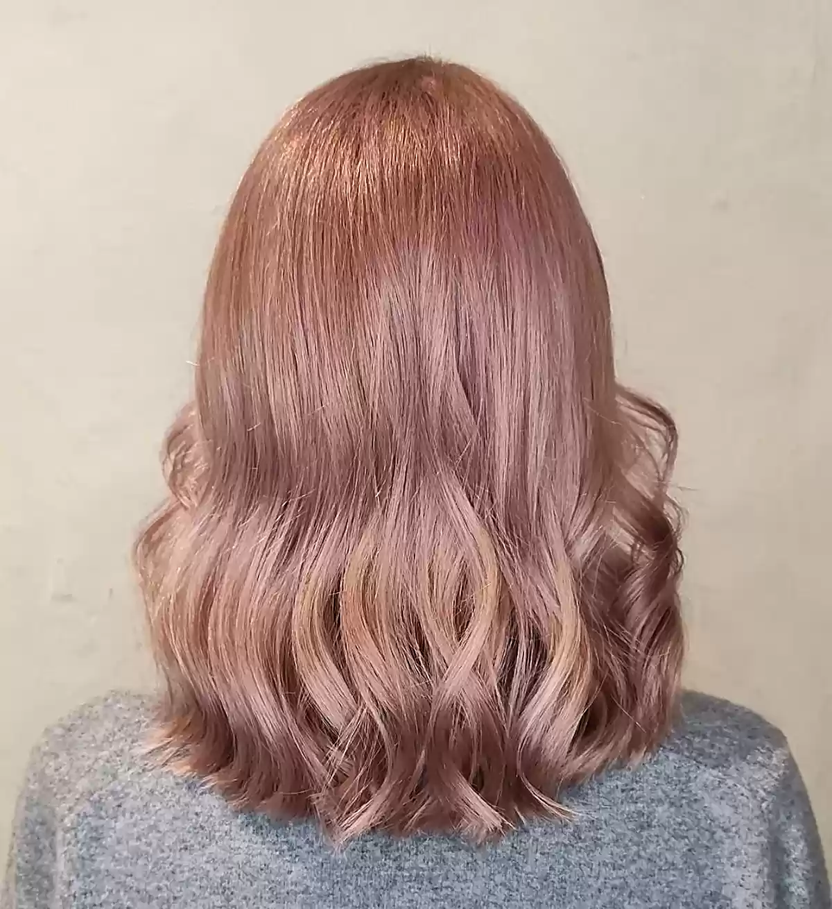 Enchanting pastel pink shoulder length hair