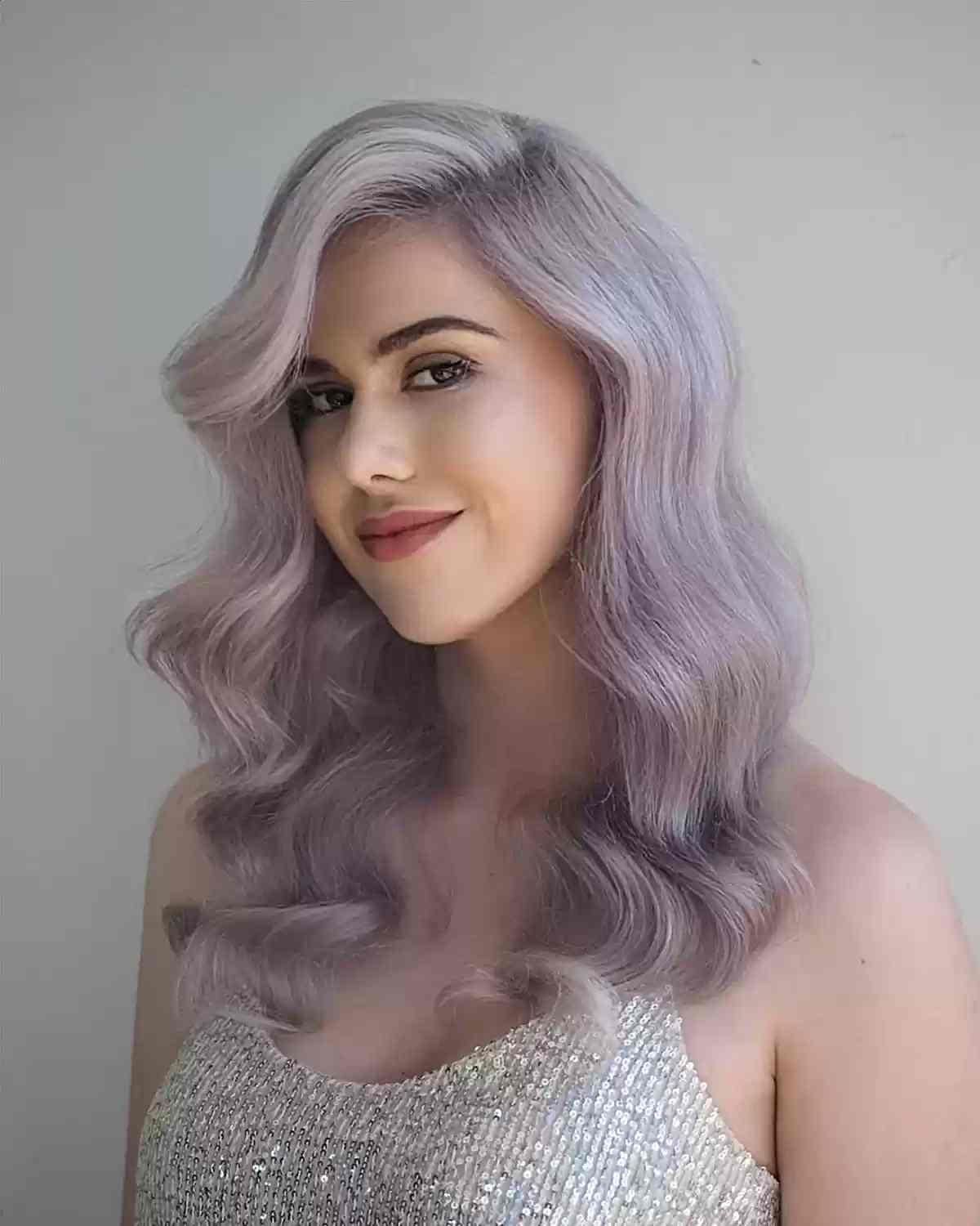 Enchanting Silver Mauve Pastel Hair Color