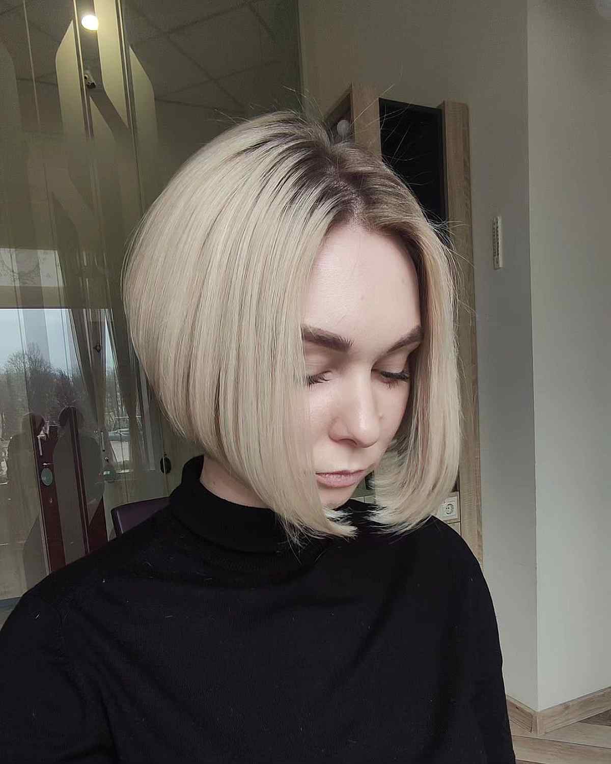 Short Angled Bob with Enhanced Volume