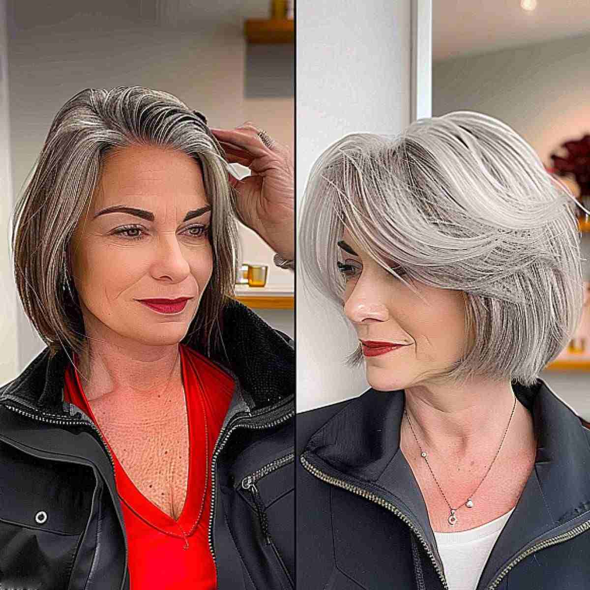 Enhancing Silver Hair with Lowlights for Women Above 40