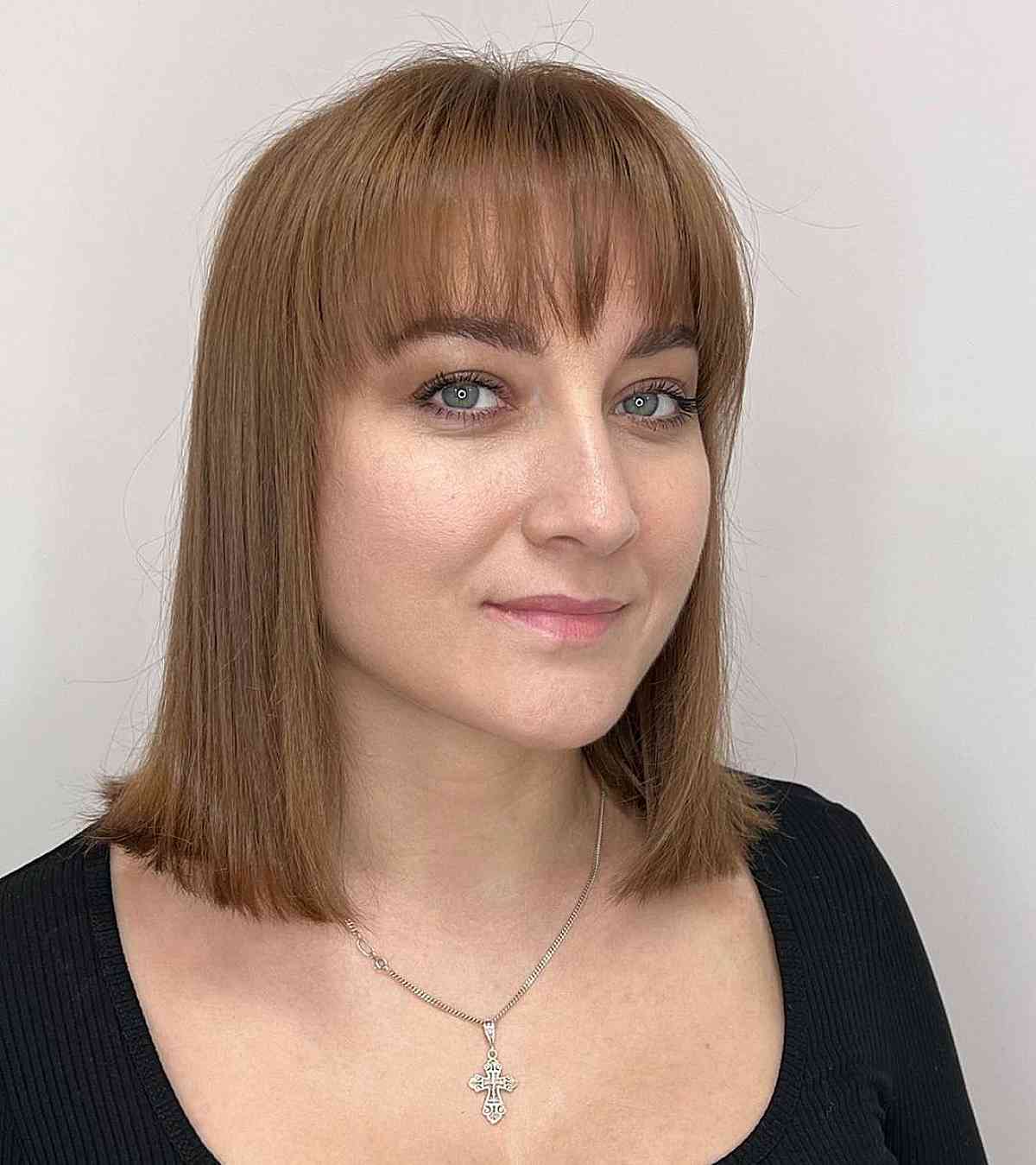 Extended Bob with Fringes for Thin Hair