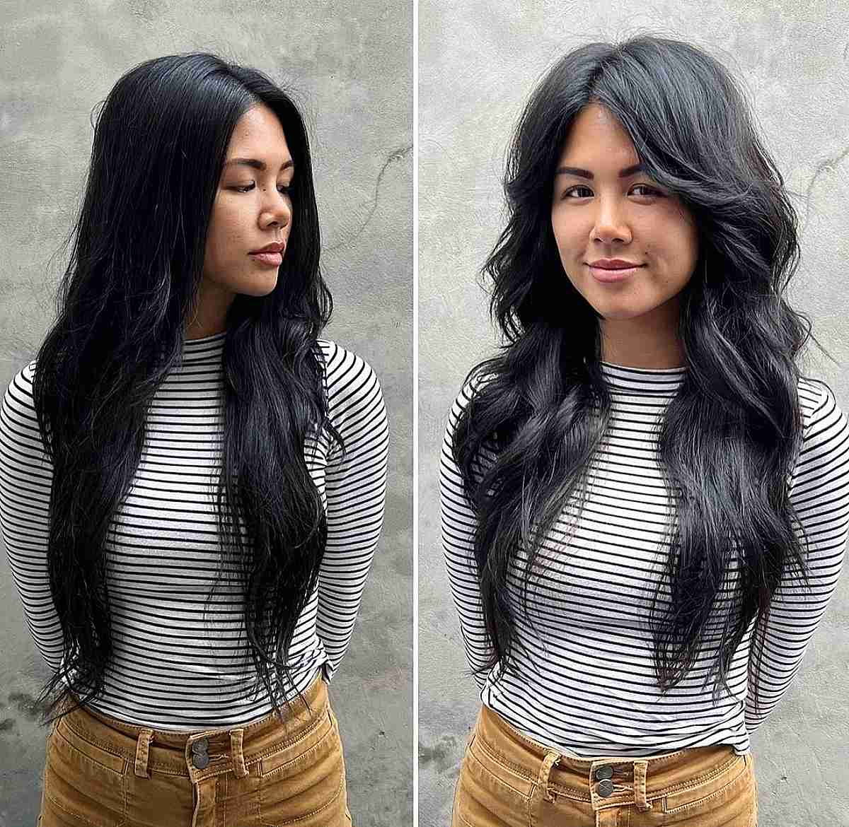 Extended Shag with Center-Parted Bangs