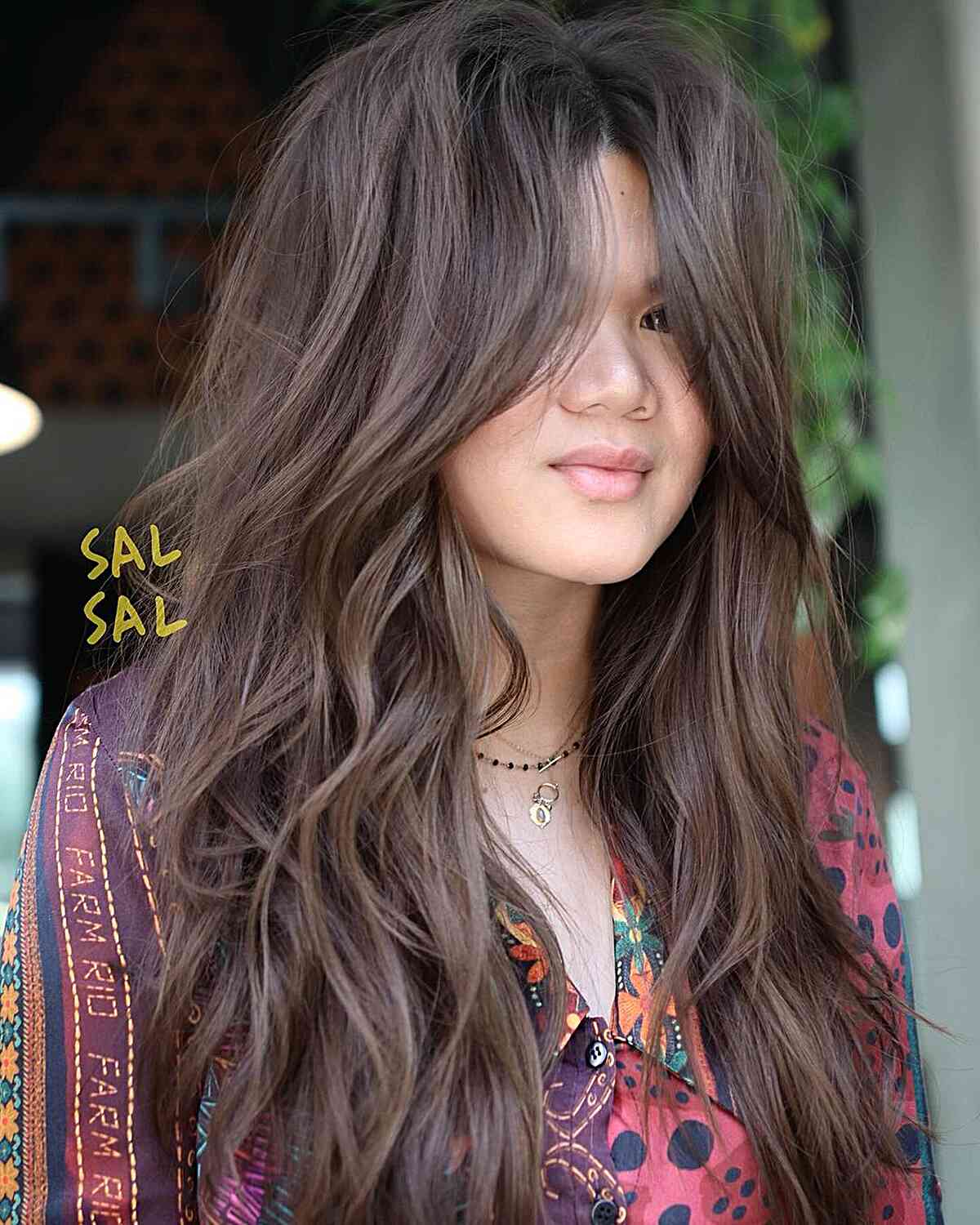 Extended Shag with Deep Shades for Thick Hair