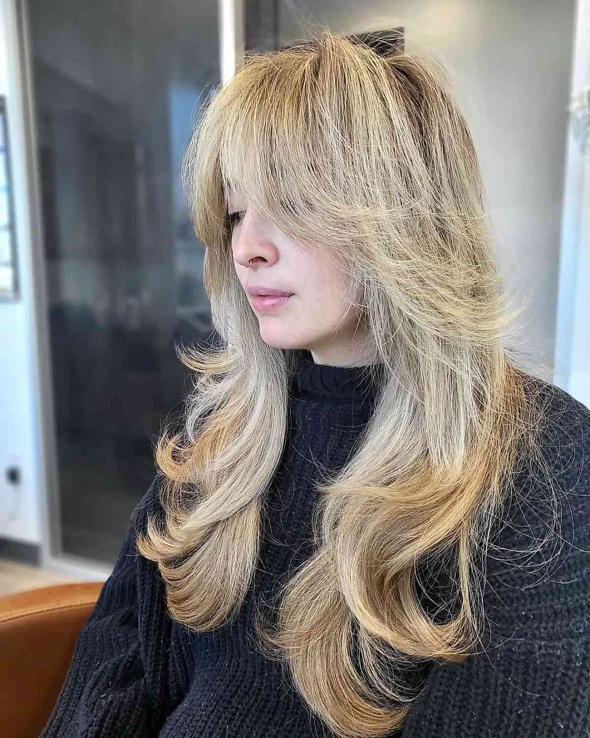 Extended Shag with Lightly Feathered Layers for Thicker Hair