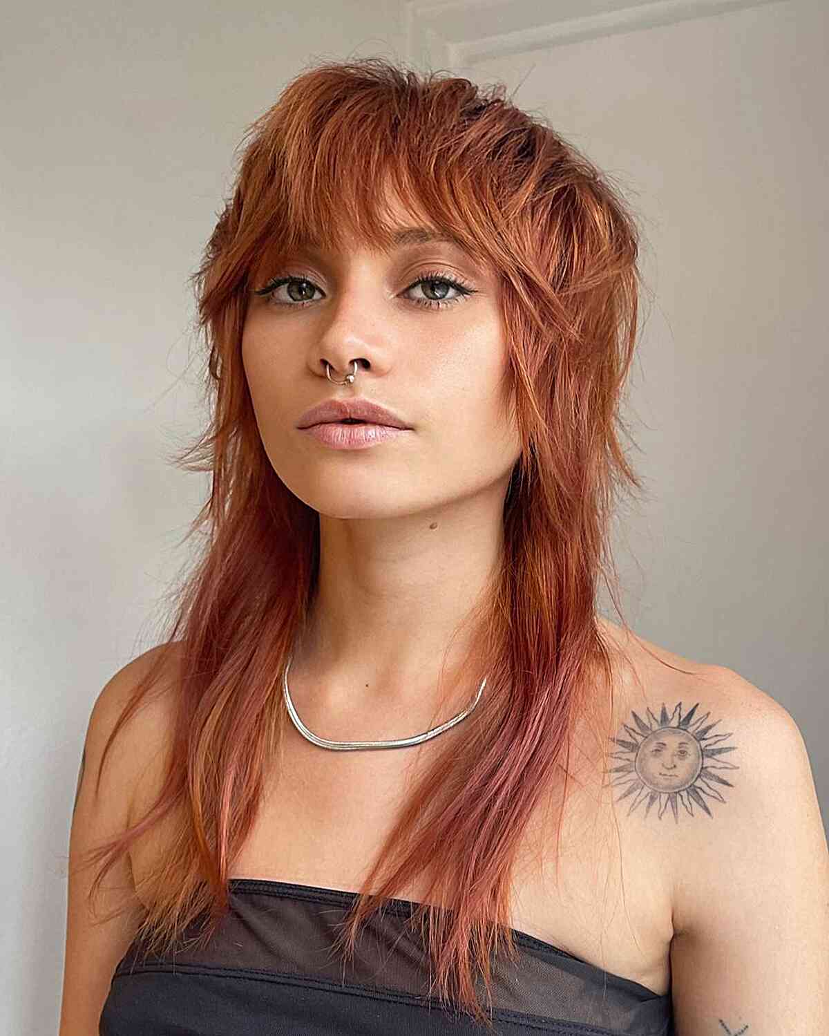 Extended Wolf Mullet with Layered Bangs