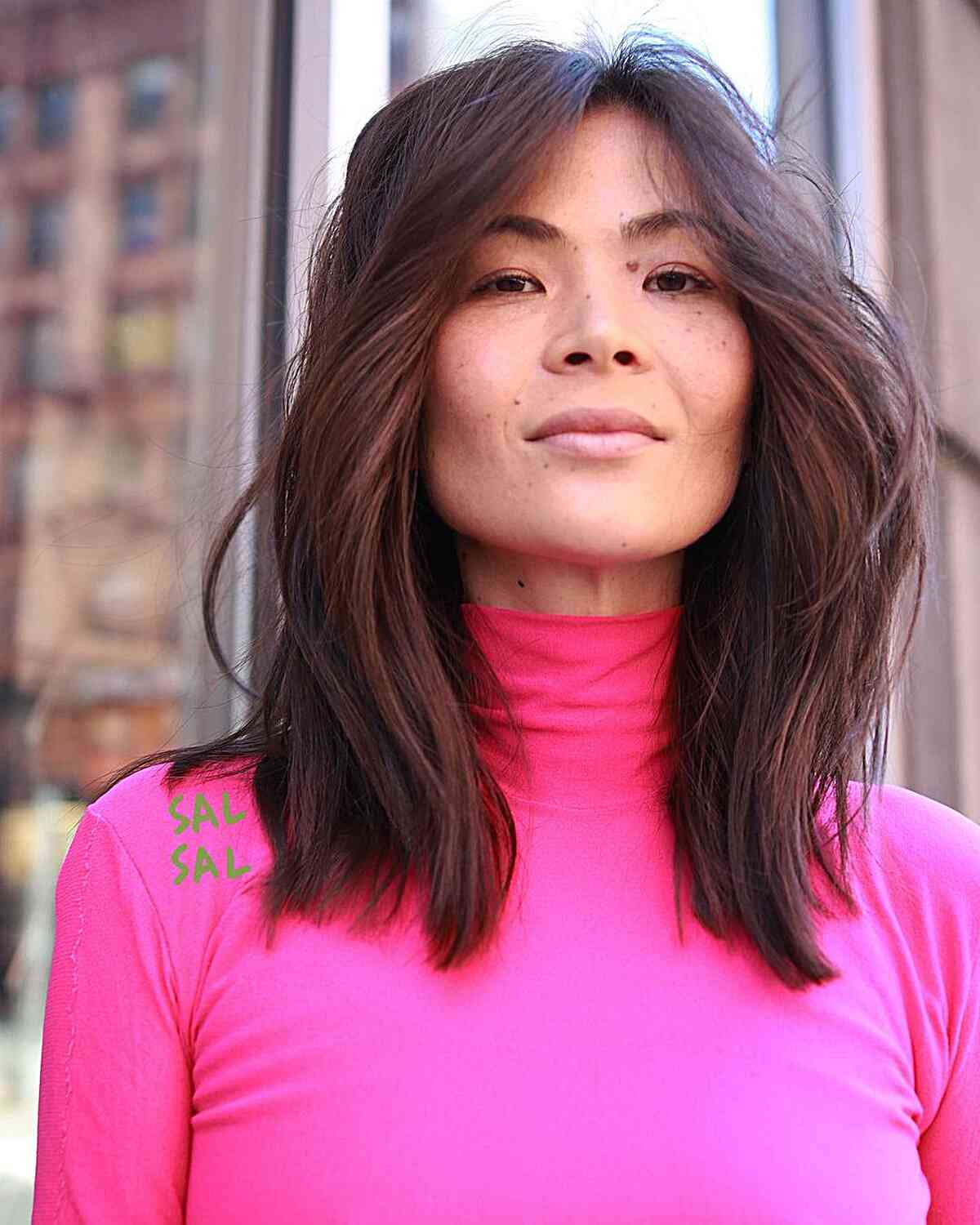 Medium Face-Framing Layers for Thinning Hair and Square Faces