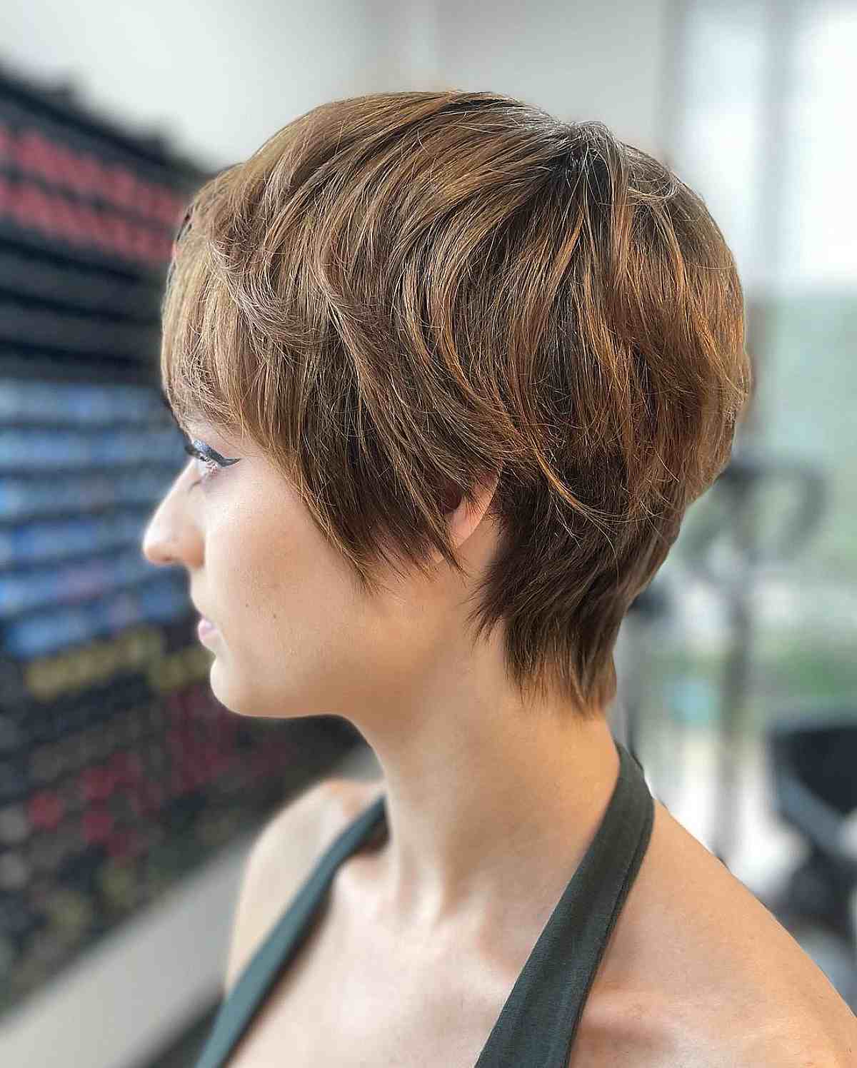 Shaggy Wispy Layers on a Long Pixie Bob Cut
