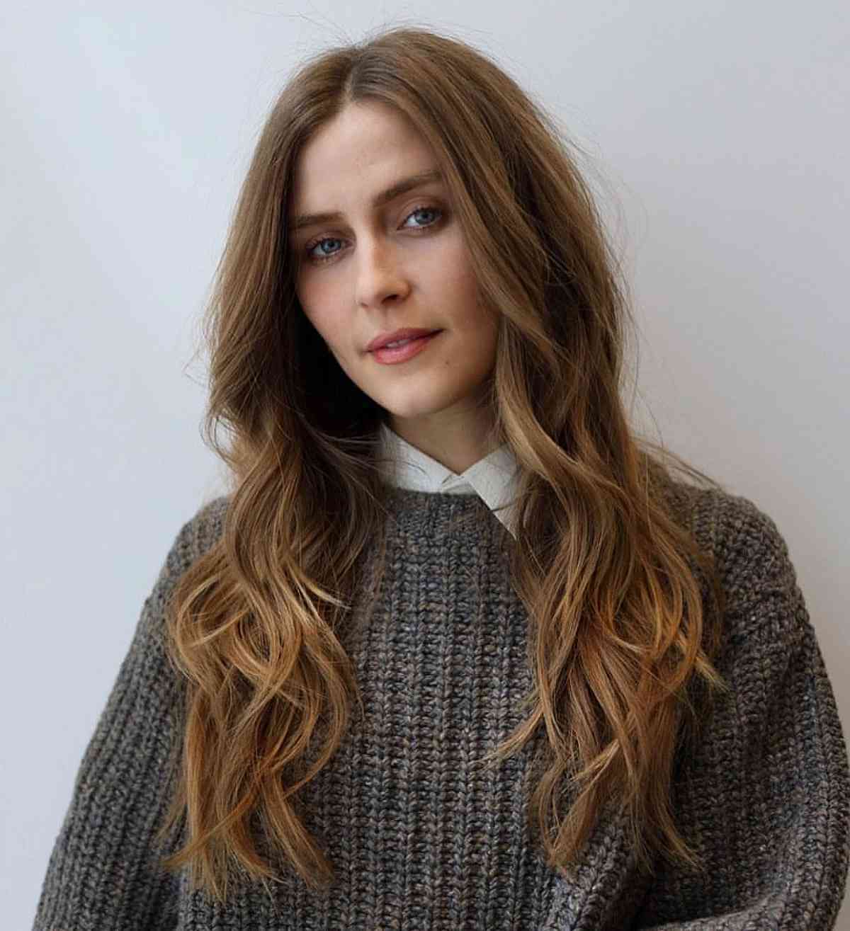 Long Feathered Waves for Fine Hair