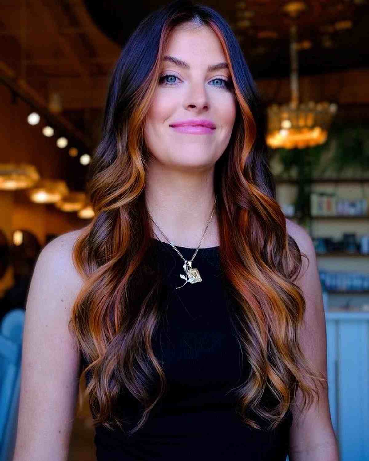 Flowing Waves with a Reddish-Copper Highlight