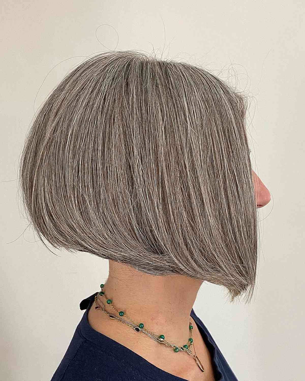 Short angled bob for luxuriant hair