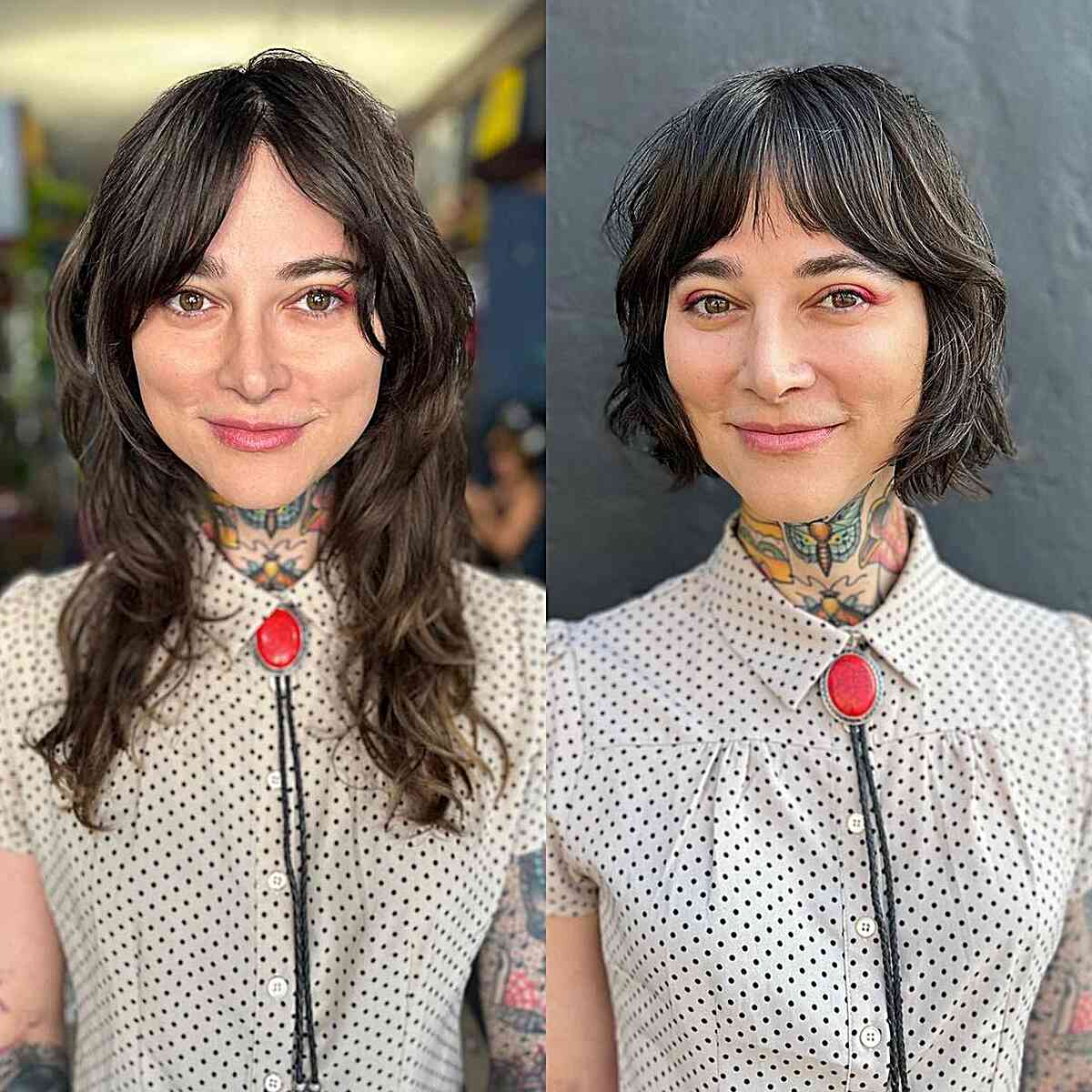 Framing the Face with a Short French Bob Haircut featuring Middle Part Bangs