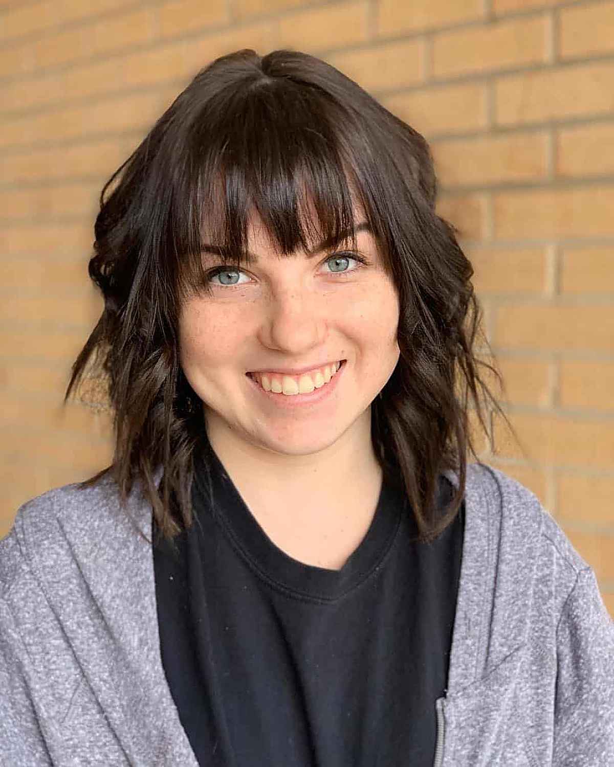 Feathered Fringe on Curly Wavy Hair