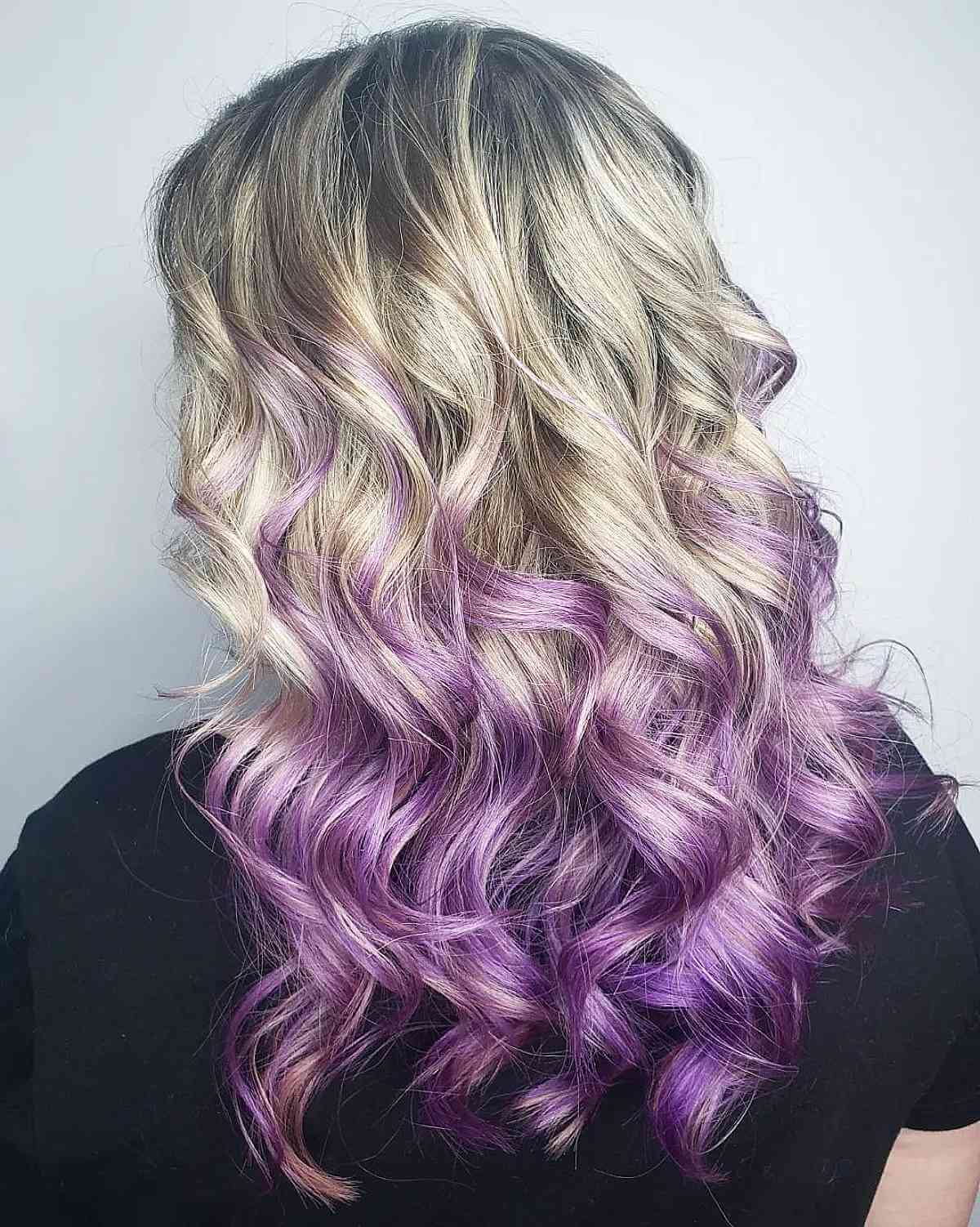 From Blonde to Purple Reverse Ombre