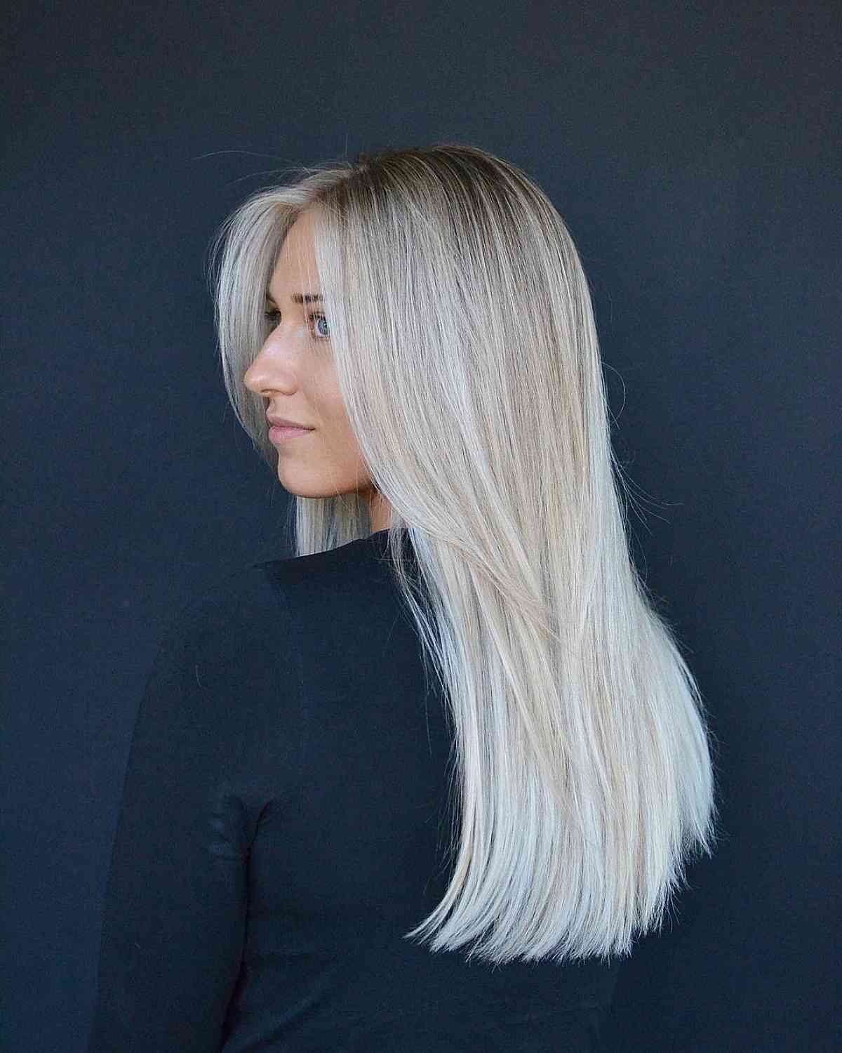 Frosty White Blonde Balayage