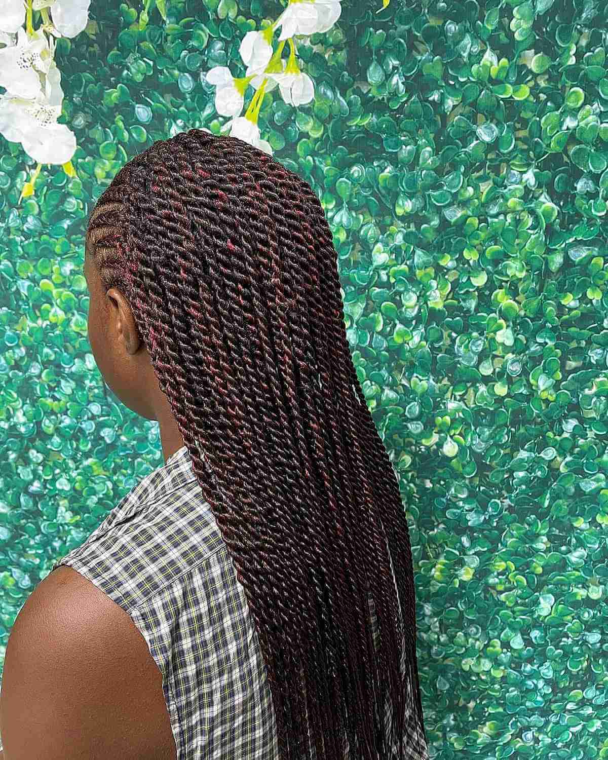 Fulani Twists and Cornrows with Splashes of Red