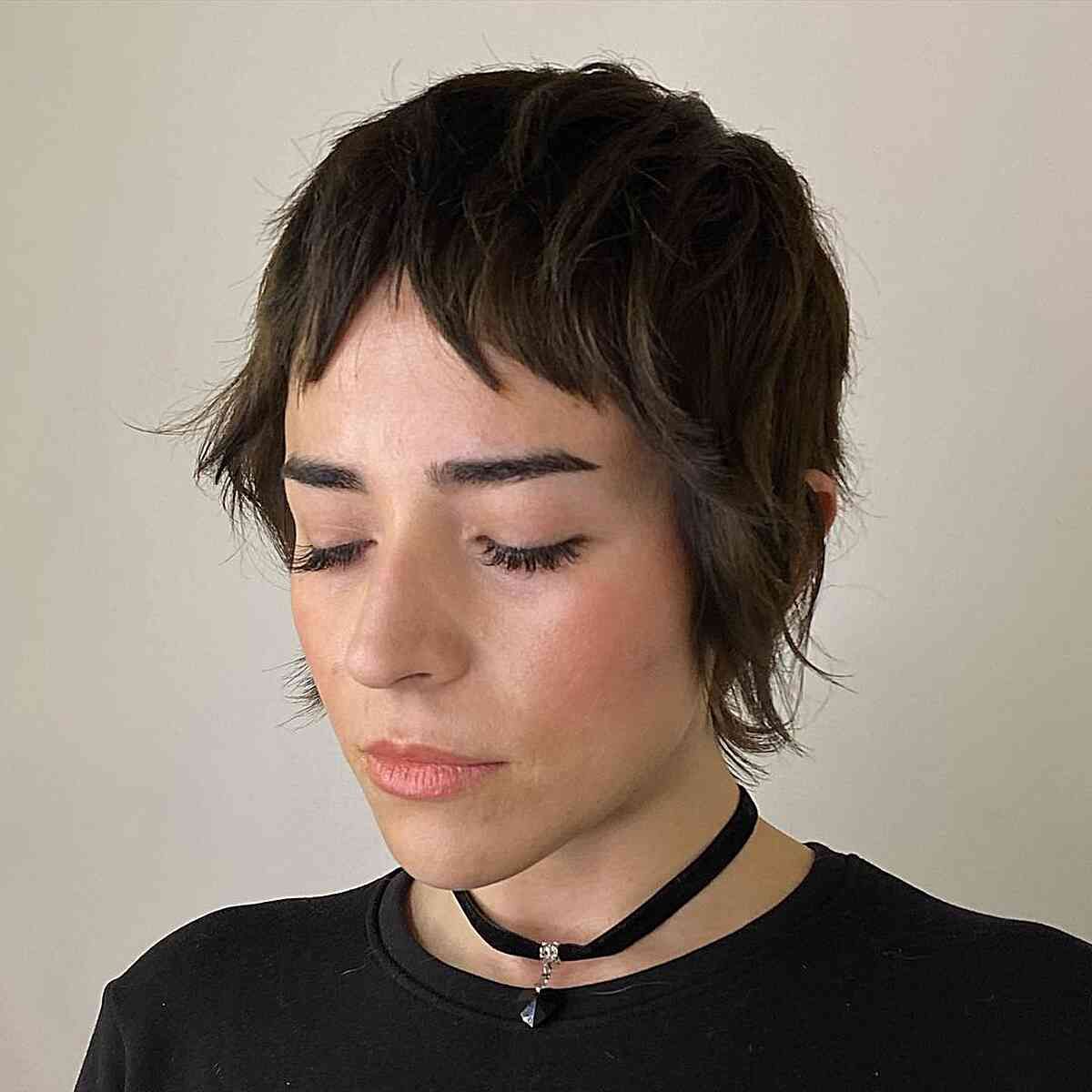 Gentle Bixie Cut with Organic Texture for women in their 30s