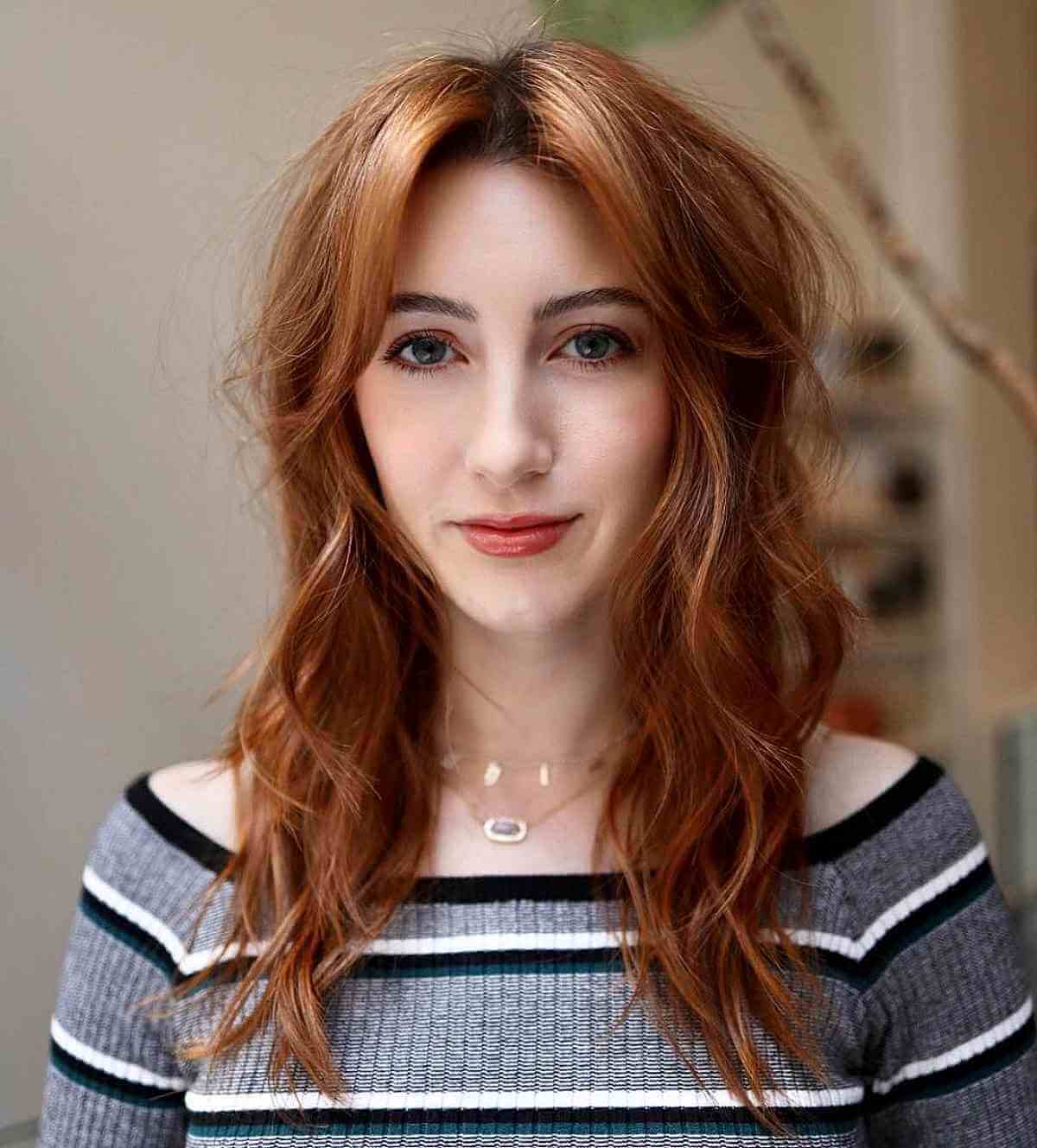 Gentle Layered Shoulder Length Hair for Oval Faces