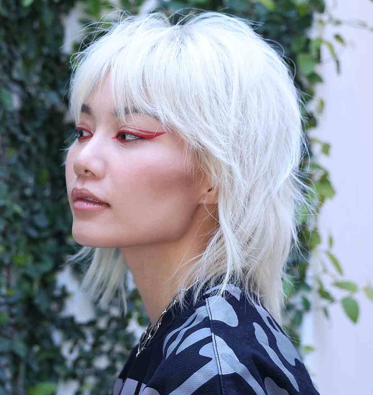 Gentle Wolf Cut Mullet Shag with Bangs