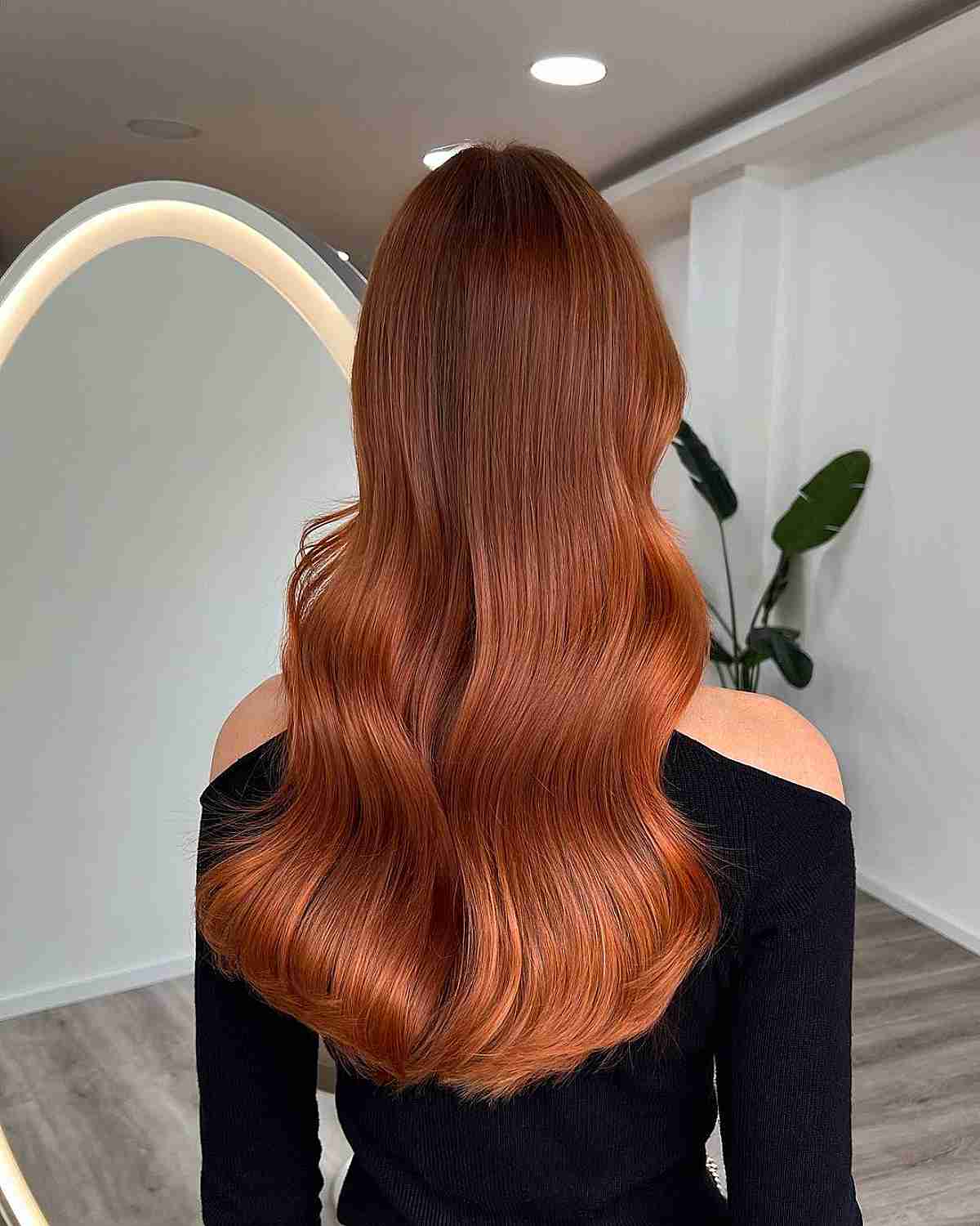 Gentle Ombre on Copper Balayage Tresses