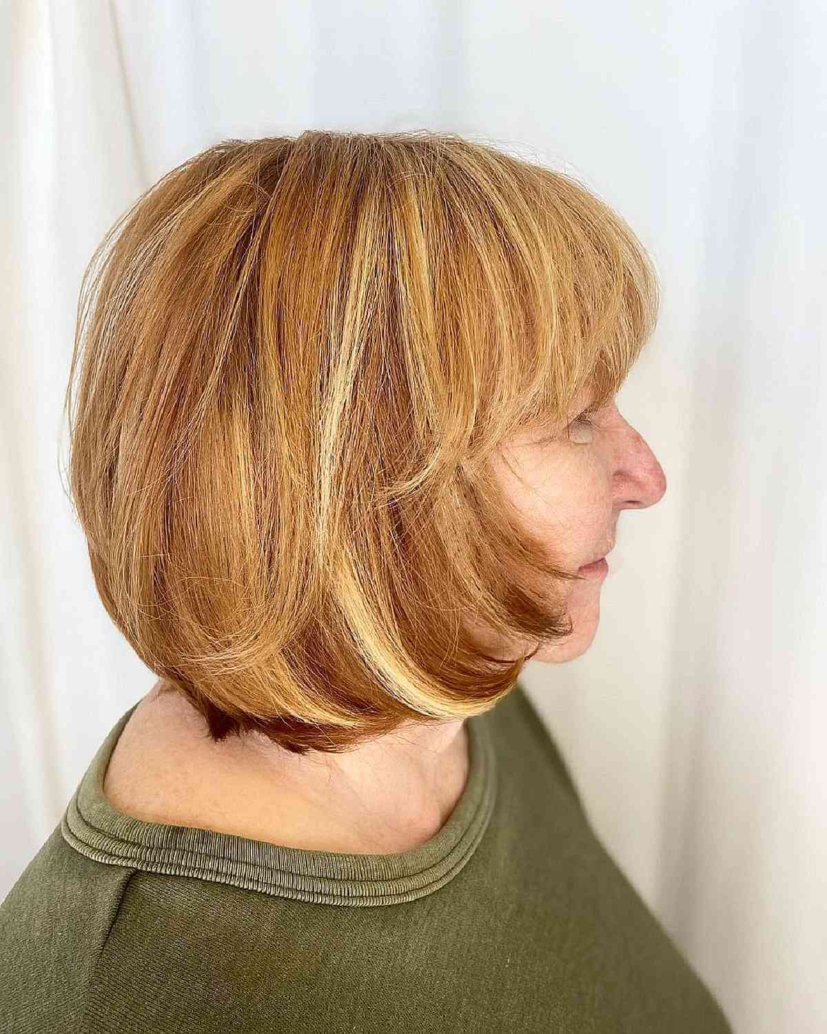 Gentle Textured Bob with a Fringe