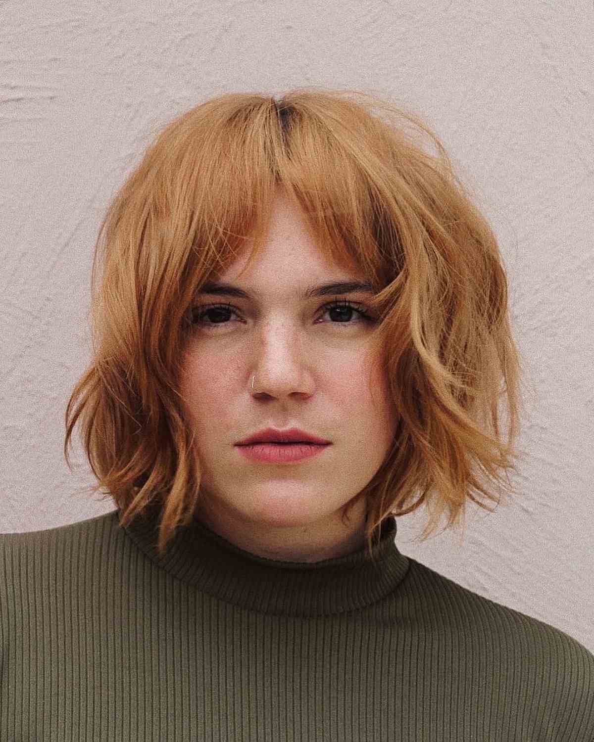 Gentle Textured Bob with Curtain Bangs