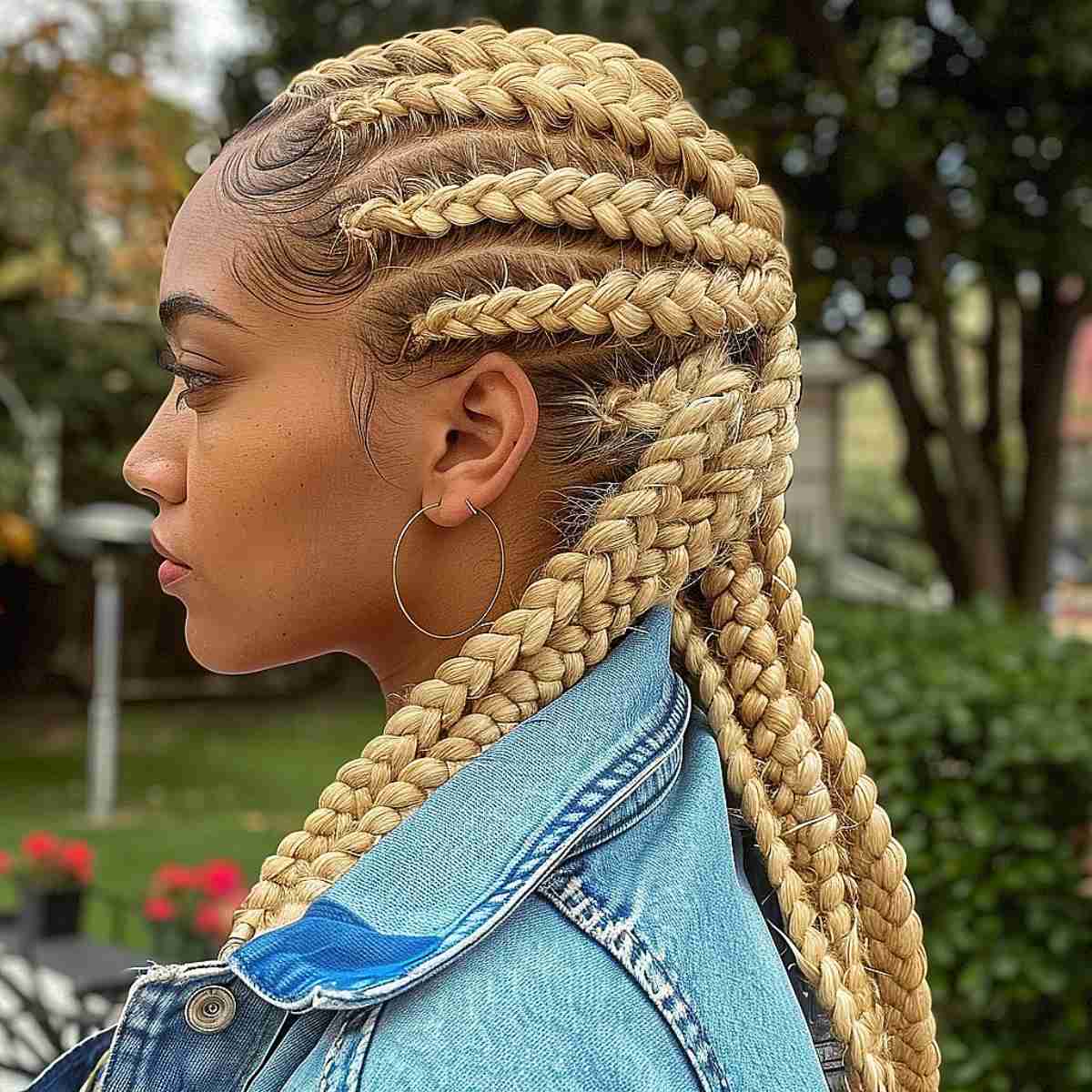 Ghana braids on light blonde hair