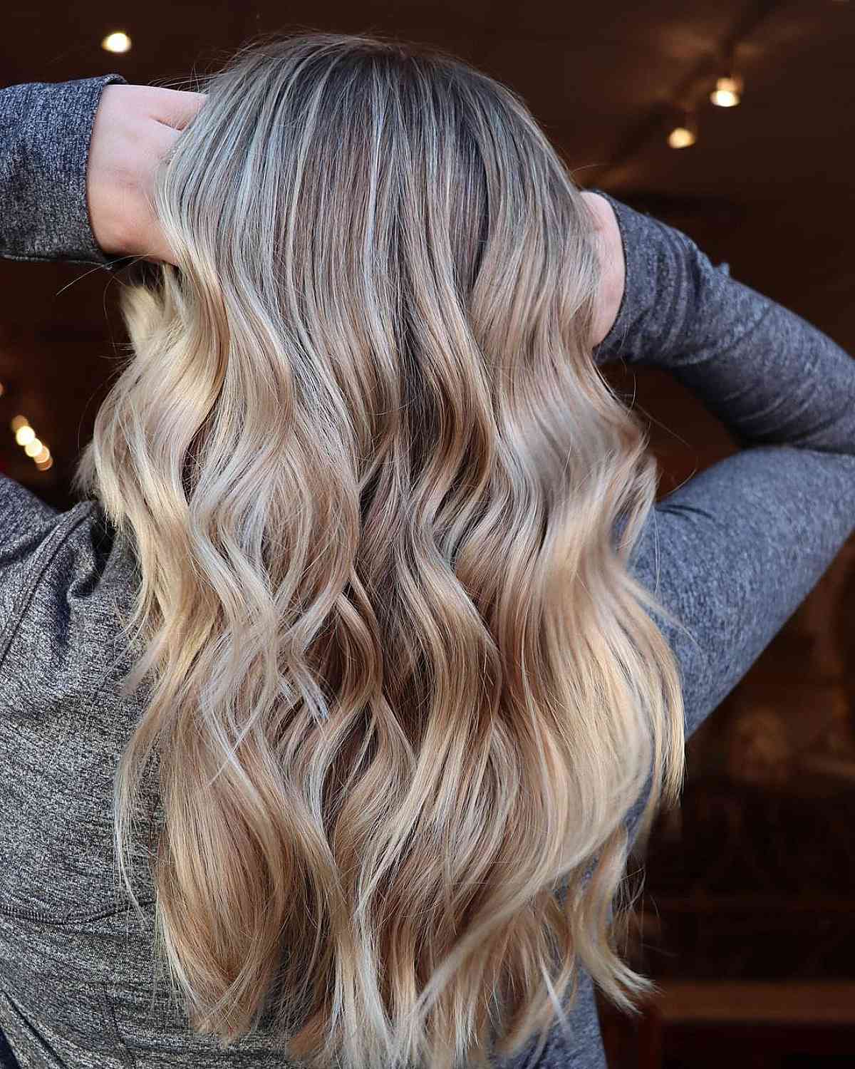 Golden Blonde with Silver Highlights