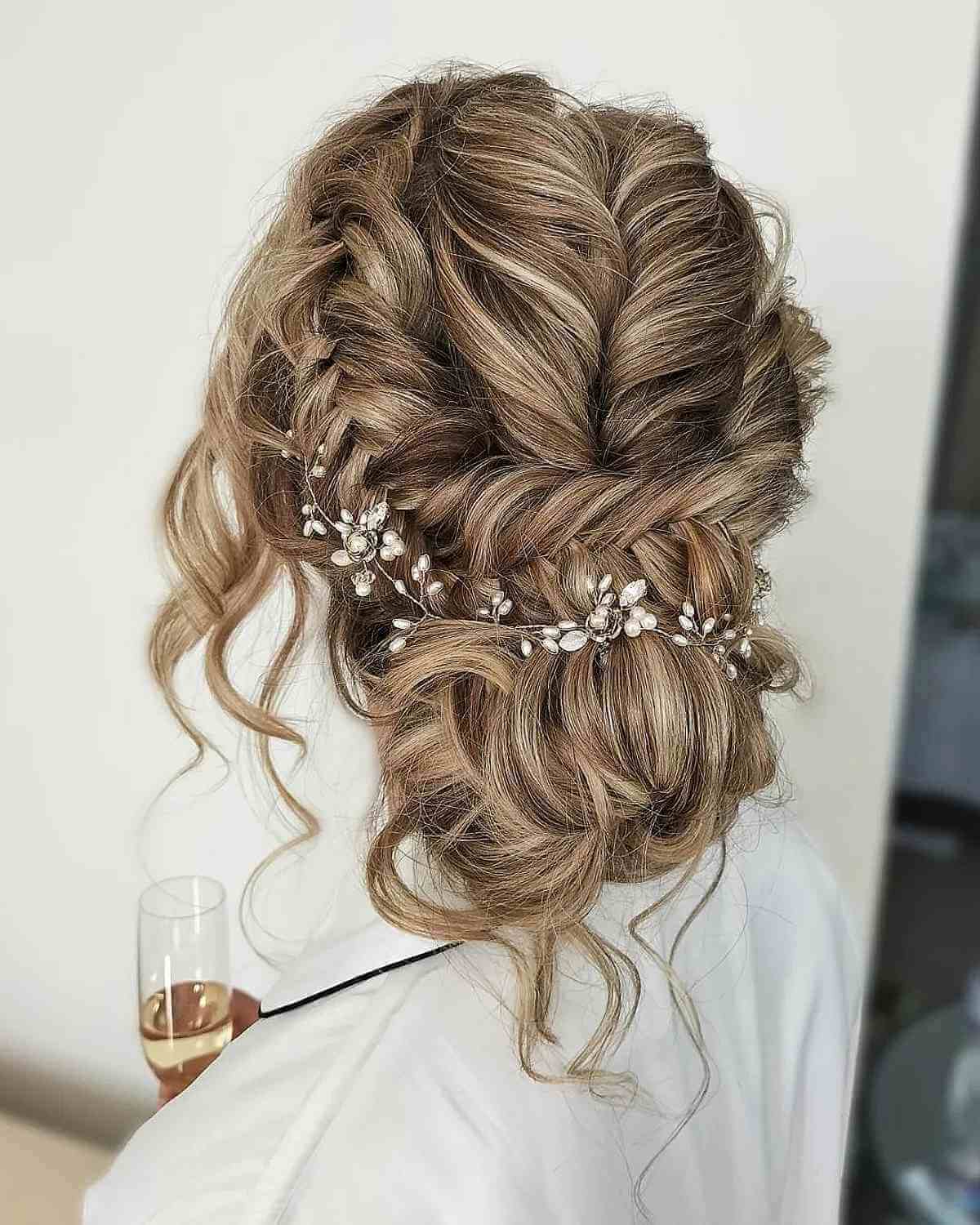 Gorgeous Boho Updo Featuring a Delicate Braid