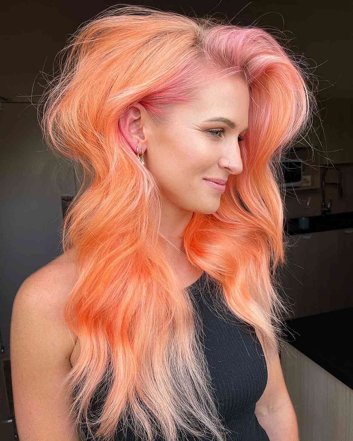 Gorgeous Soft Fluffy Peach Hair Color Inspiration