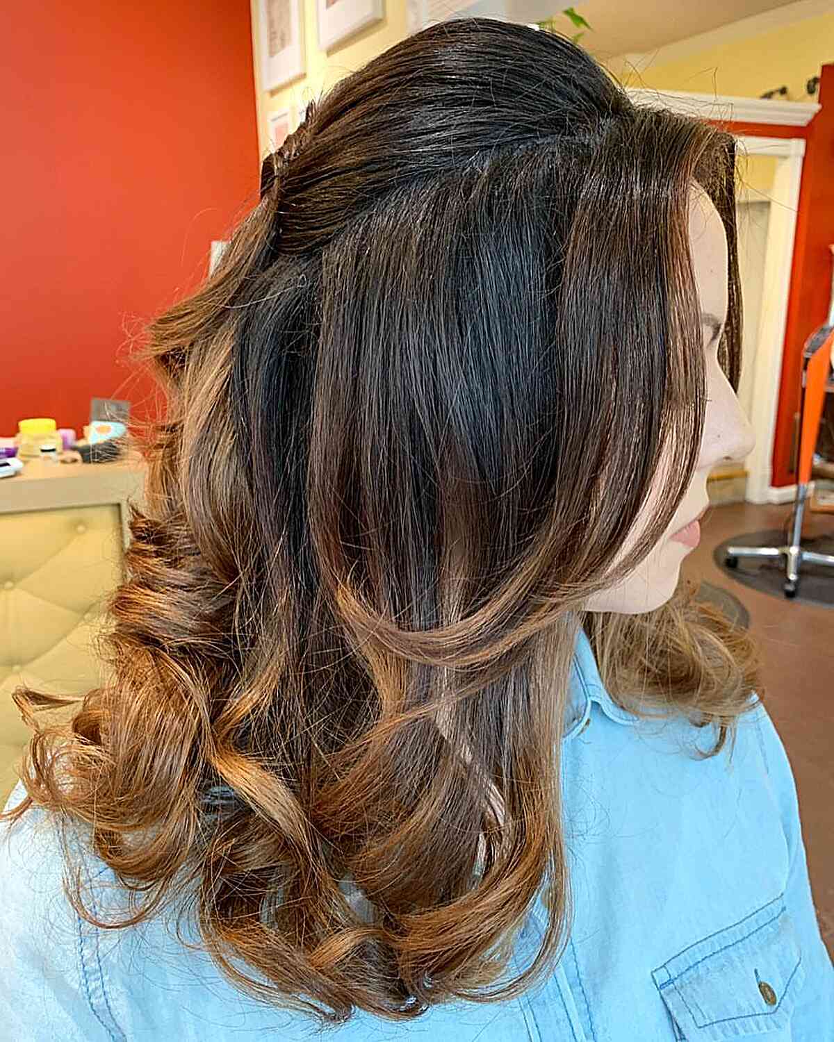 Graceful Half Updo for Mid-Length Hair